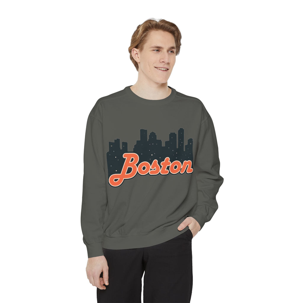 Boston City Skyline Unisex Sweatshirt, Cozy Streetwear, Perfect for Fall Outfits, Gift for Boston Lovers, Travel Apparel