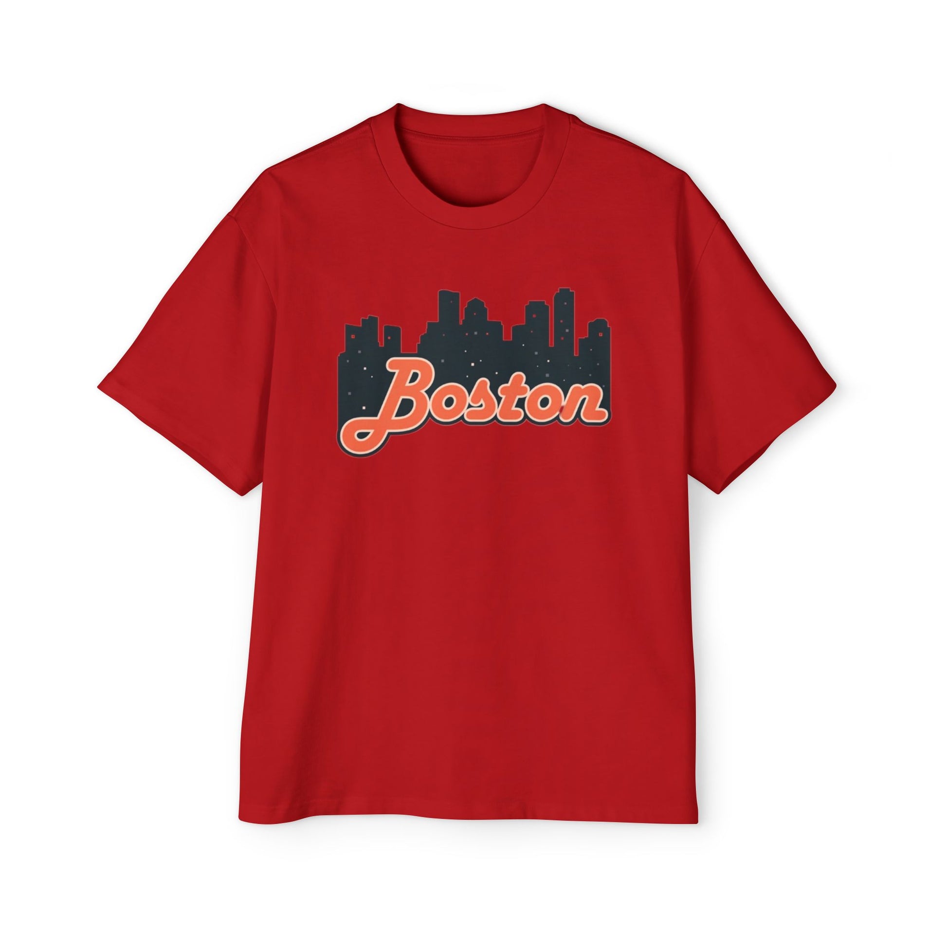Boston Skyline Oversized Tee - Casual Streetwear for Men, Perfect Gift for Boston Lovers, Summer Style, Travel T-Shirt