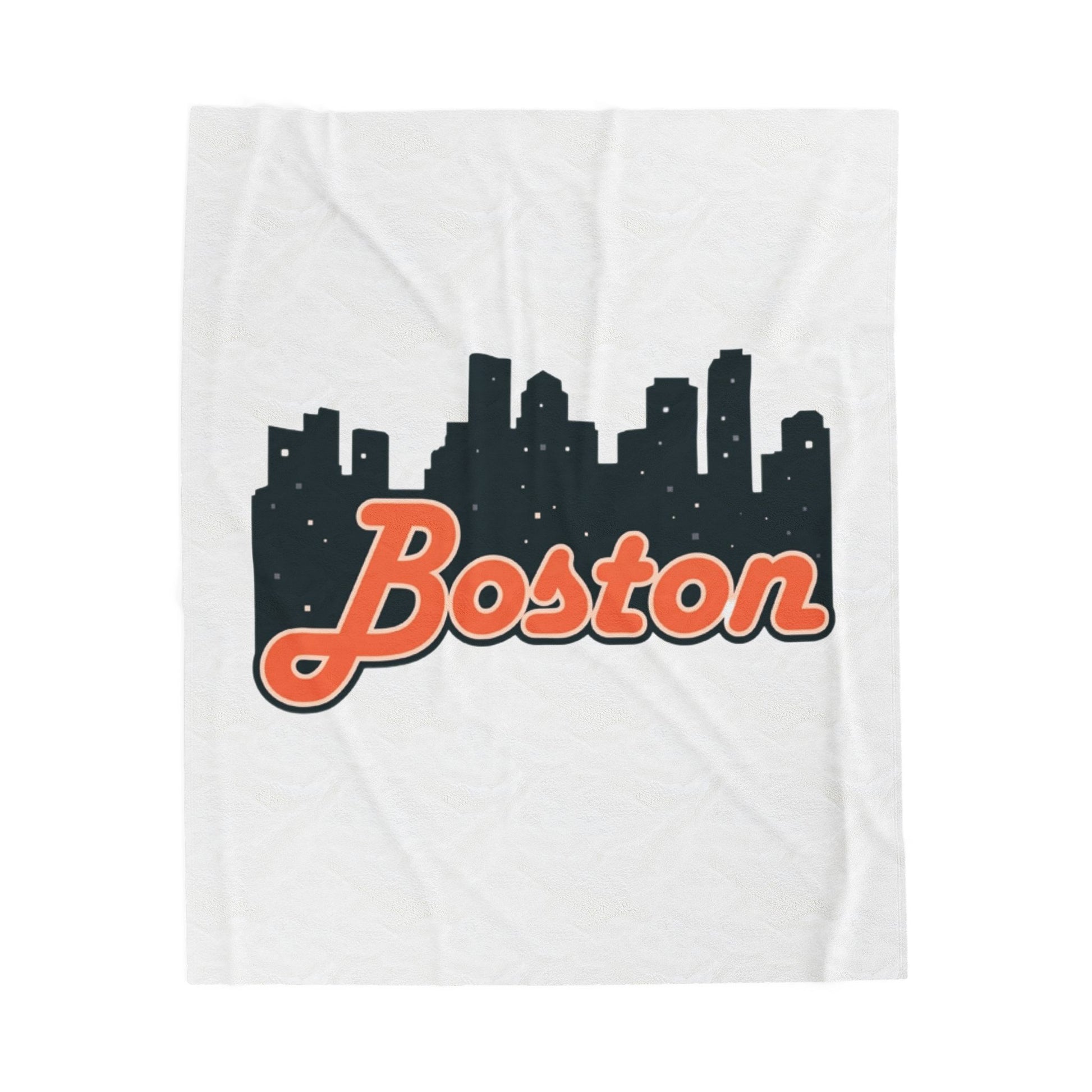 Cozy Boston Velveteen Plush Blanket | Personalized Gift, Home Decor, Soft Throw, Boston Souvenir, Travel Companion