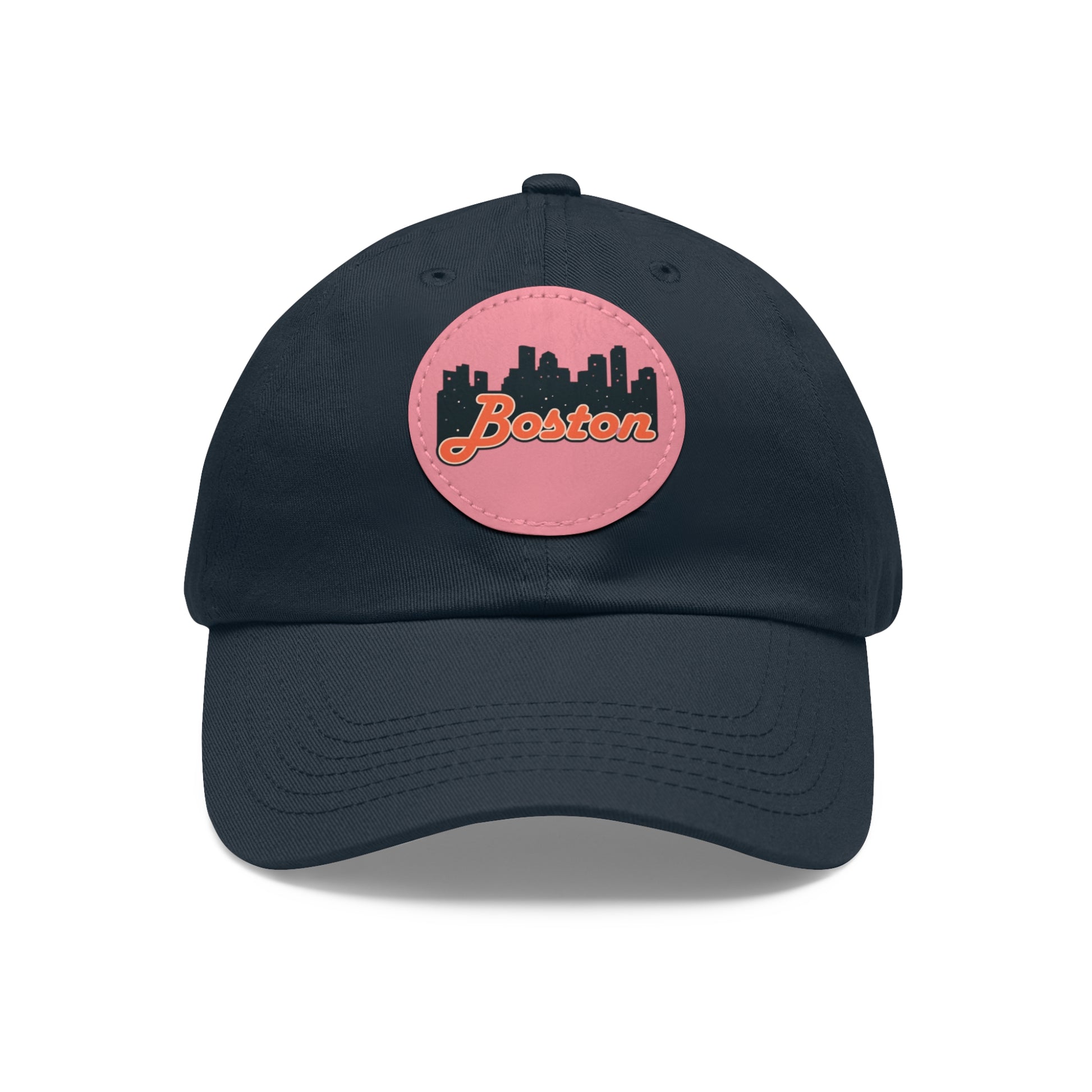 Boston Leather Patch Dad Hat, Casual Cap for Gifting, Outdoor Events, Father's Day Gift, Trendy Accessories for Men