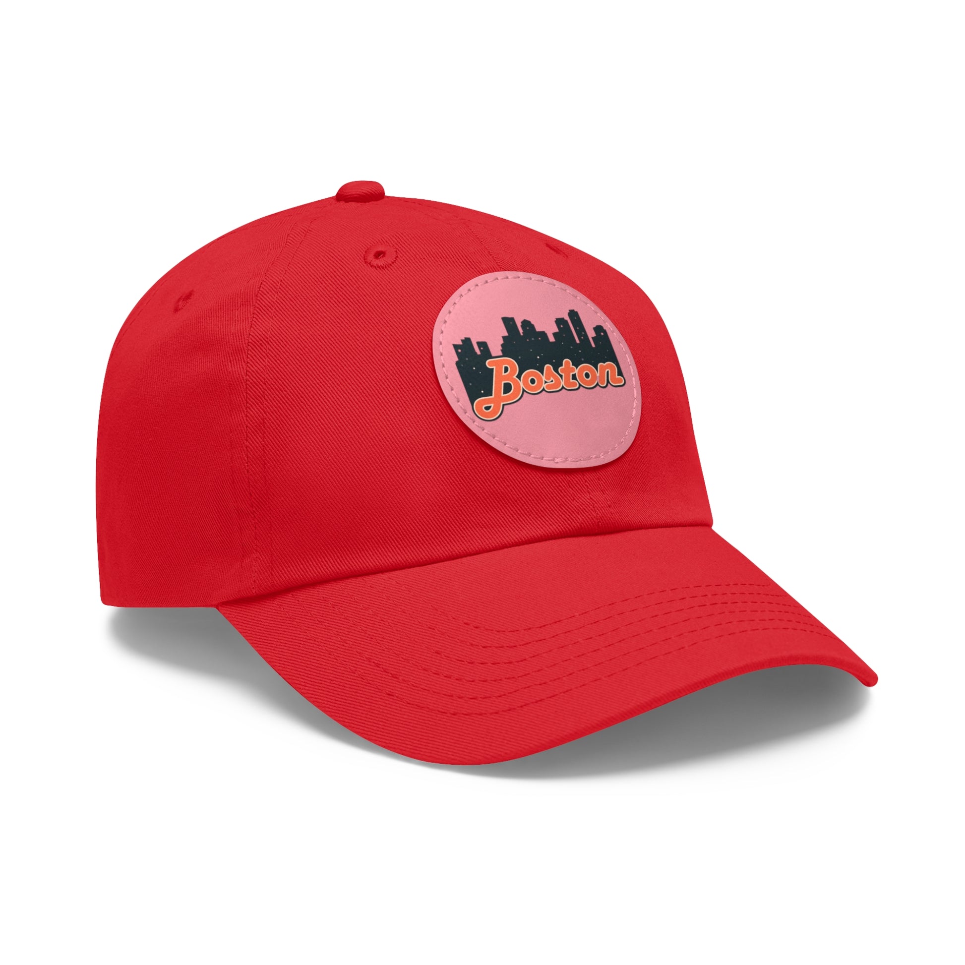 Boston Leather Patch Dad Hat, Casual Cap for Gifting, Outdoor Events, Father's Day Gift, Trendy Accessories for Men