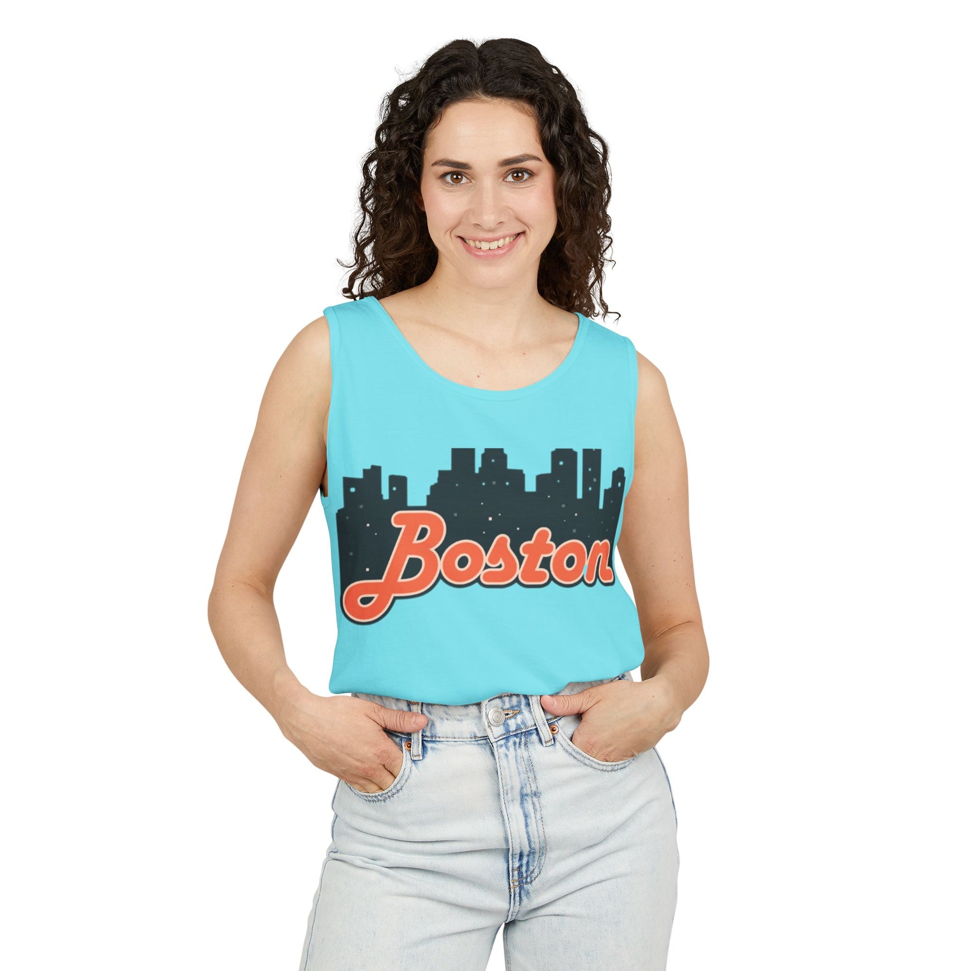 Boston Skyline Unisex Tank Top | Summer Vibes, Vacation Wear, Gift for City Lovers, Casual Style, Hipster Fashion