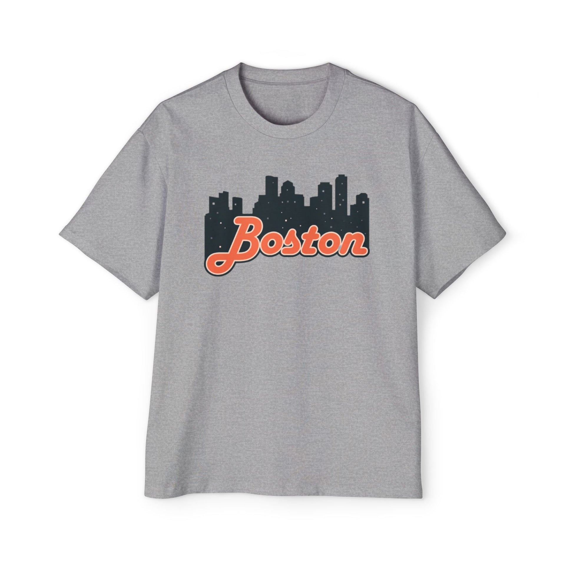 Boston Skyline Oversized Tee - Casual Streetwear for Men, Perfect Gift for Boston Lovers, Summer Style, Travel T-Shirt