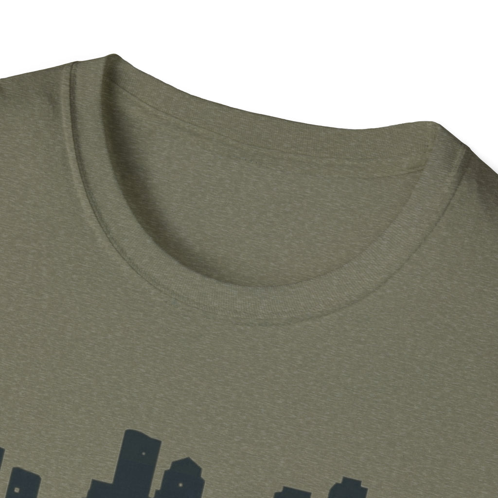 Boston Skyline Unisex Softstyle T-Shirt, City Tee, Gift for Travelers, Summer Casual Wear, Urban Style Shirt, Boston Pride