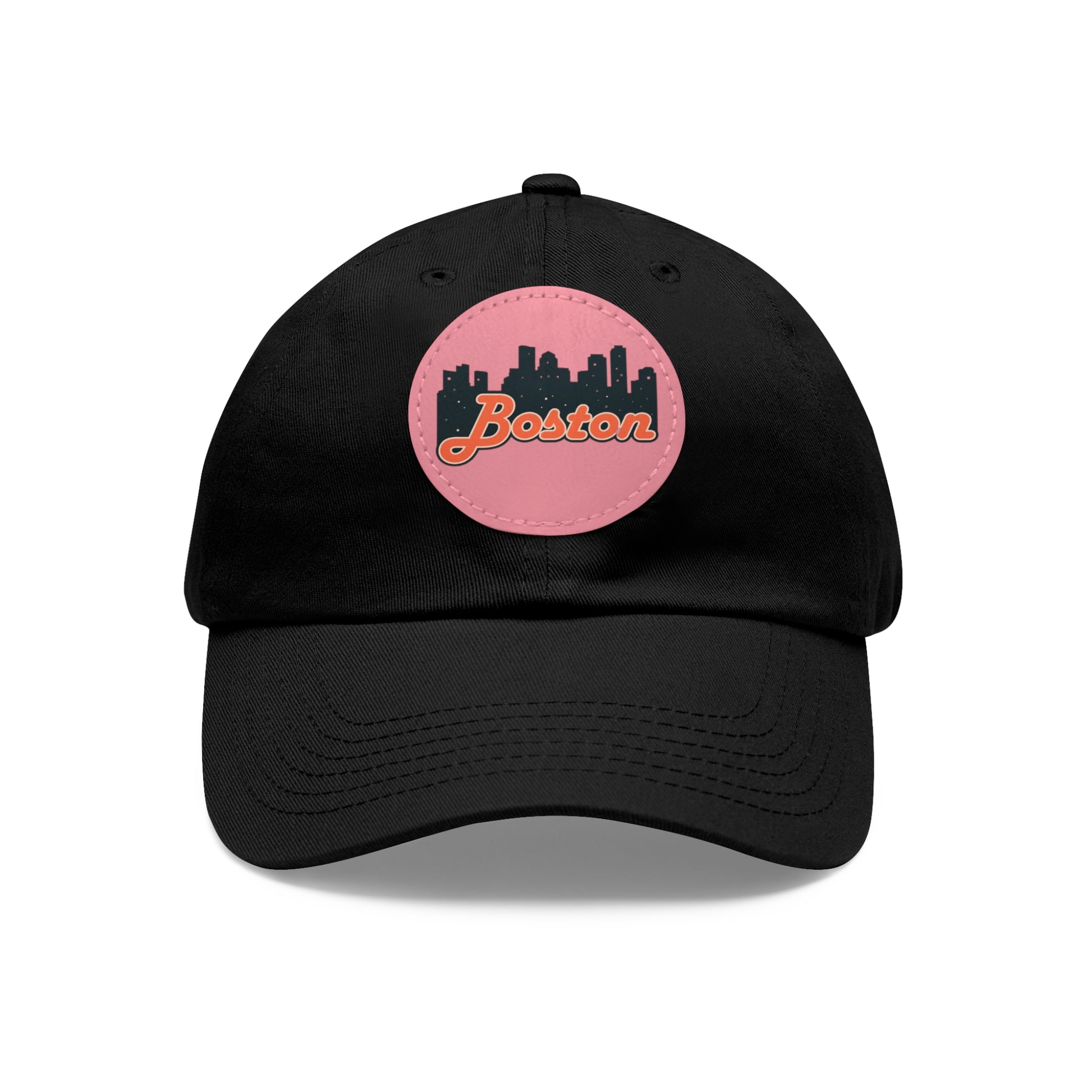 Boston Leather Patch Dad Hat, Casual Cap for Gifting, Outdoor Events, Father's Day Gift, Trendy Accessories for Men