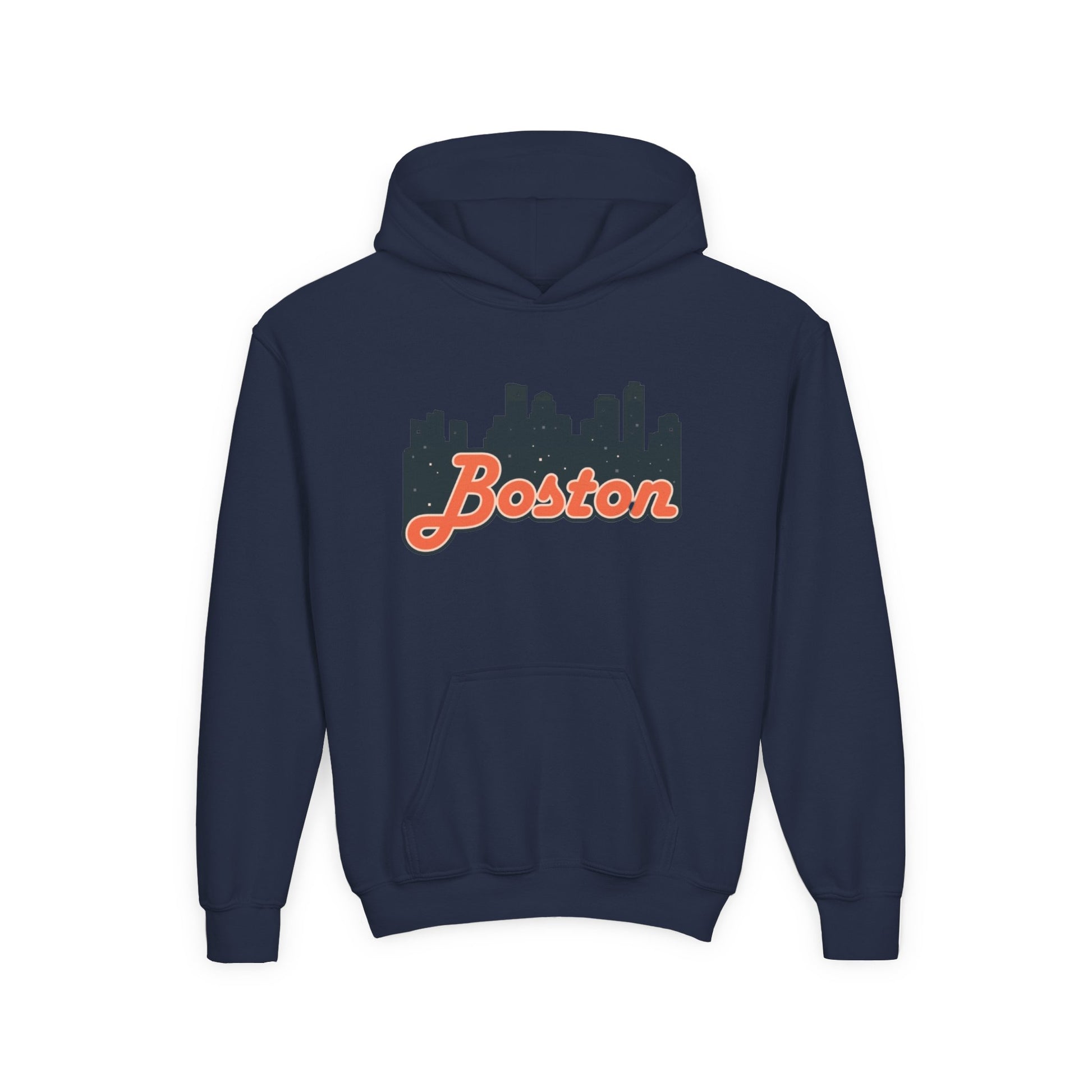 Boston Youth Hoodie - Heavy Blend Sweatshirt, Comfortable Kids Apparel, Urban Style, Perfect for Summer Trips, Boston Gifts