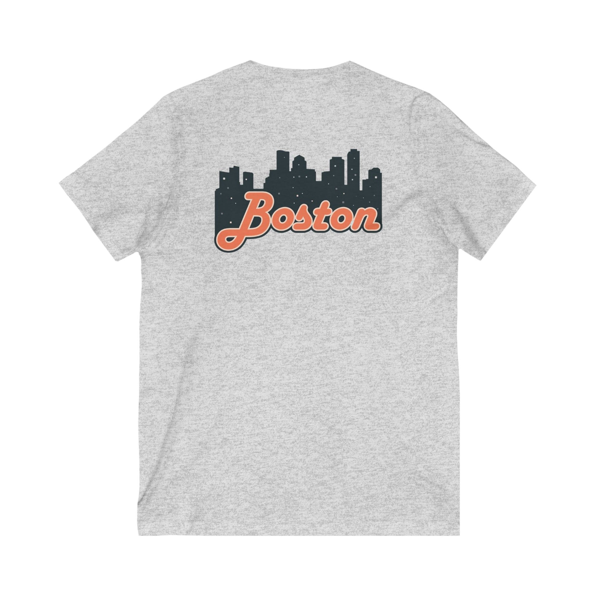 Boston Skyline V-Neck Tee - Unisex City Shirt, Boston Apparel, Travel Souvenir, Casual Wear, Skyline T-Shirt