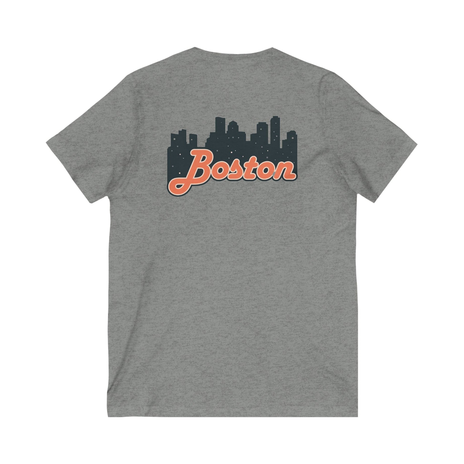 Boston Skyline V-Neck Tee - Unisex City Shirt, Boston Apparel, Travel Souvenir, Casual Wear, Skyline T-Shirt