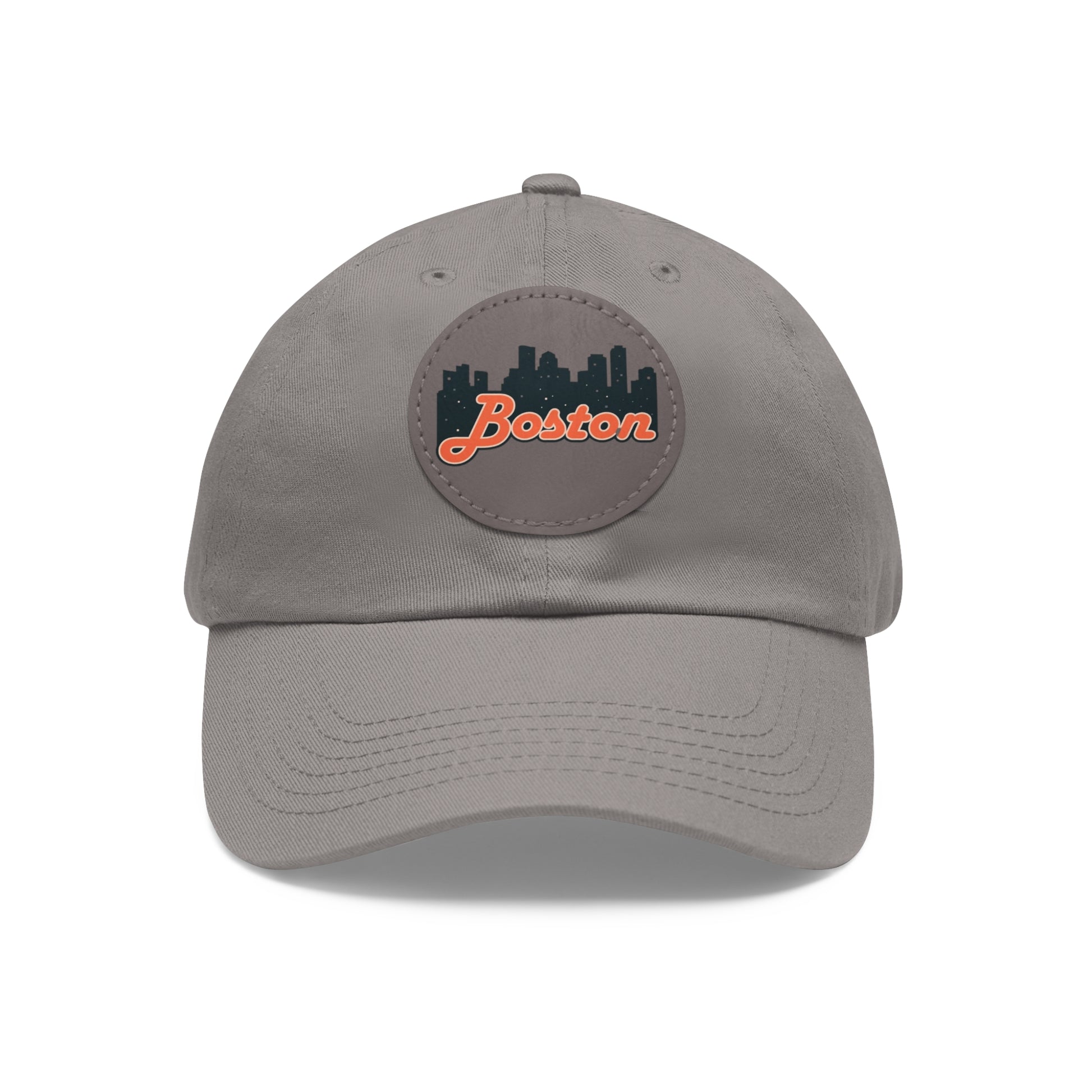 Boston Leather Patch Dad Hat, Casual Cap for Gifting, Outdoor Events, Father's Day Gift, Trendy Accessories for Men
