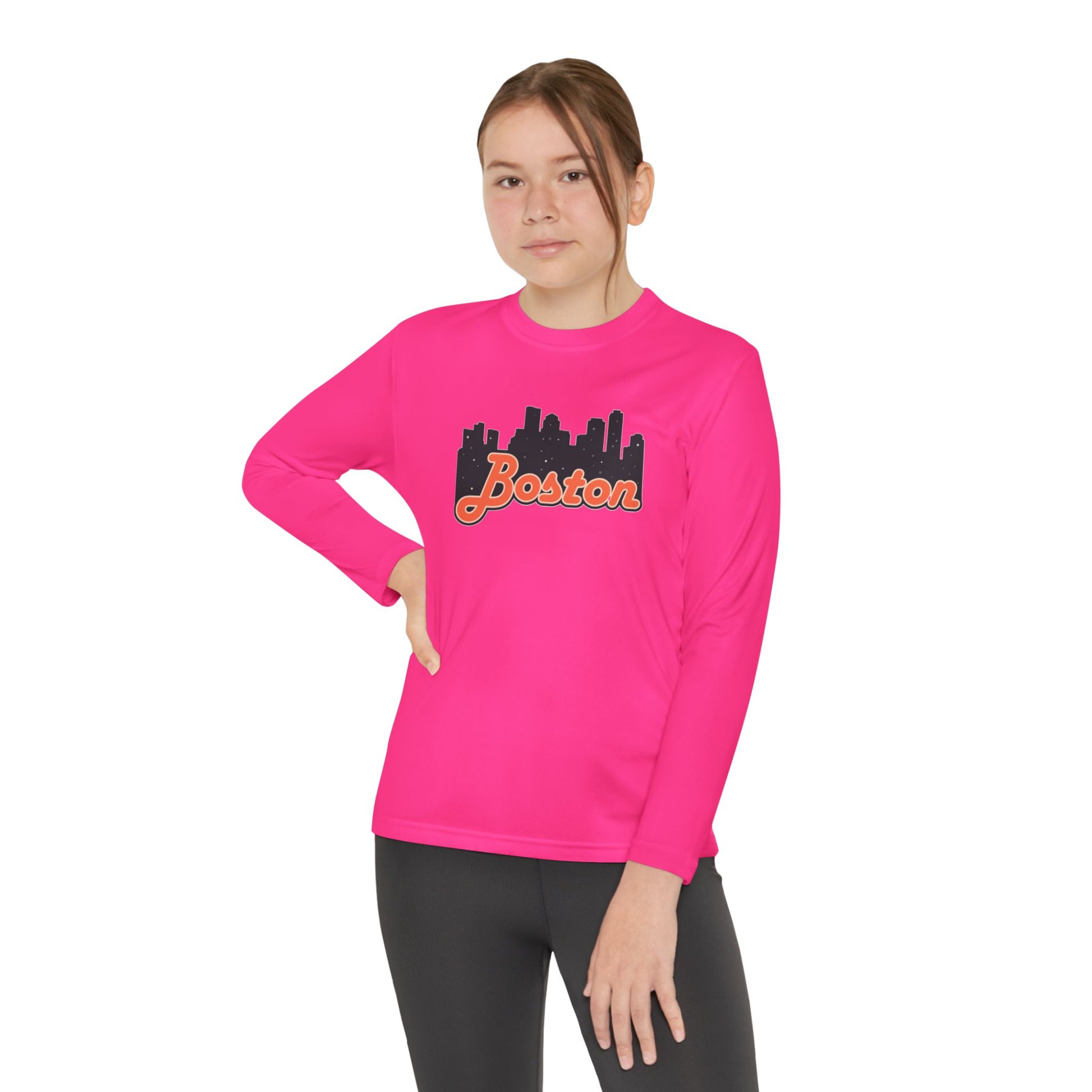Boston Youth Long Sleeve Tee - Perfect for Sports, Casual Wear, Gift for Kids, Boston City Lovers, Birthday Gift