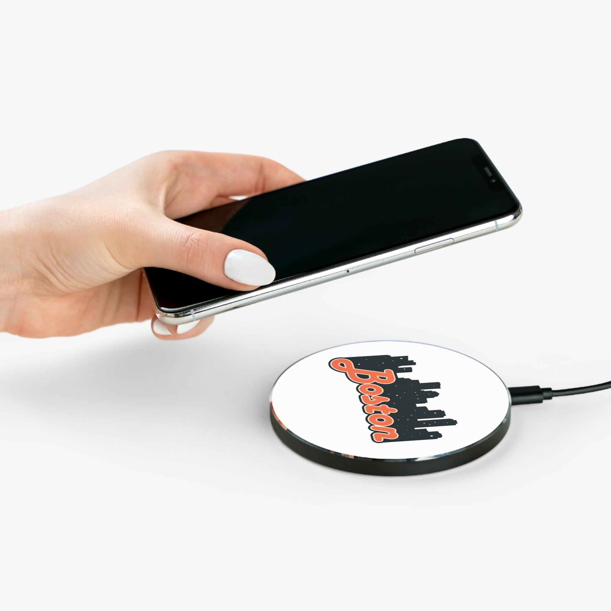 Boston Skyline Wireless Charger - Fast Charging Pad, Tech Gift, City Lover, Modern Décor, Travel Accessories