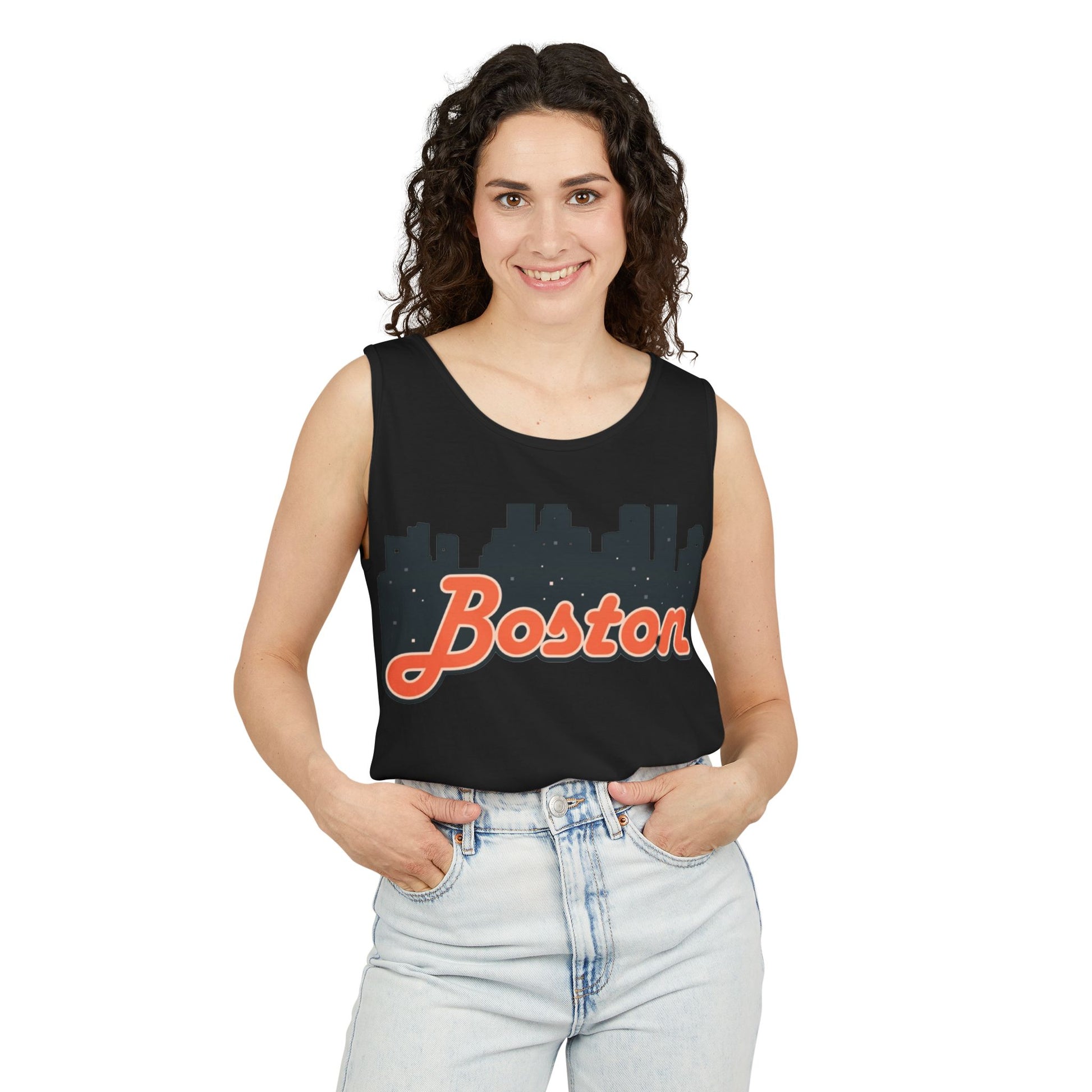 Boston Skyline Unisex Tank Top | Summer Vibes, Vacation Wear, Gift for City Lovers, Casual Style, Hipster Fashion