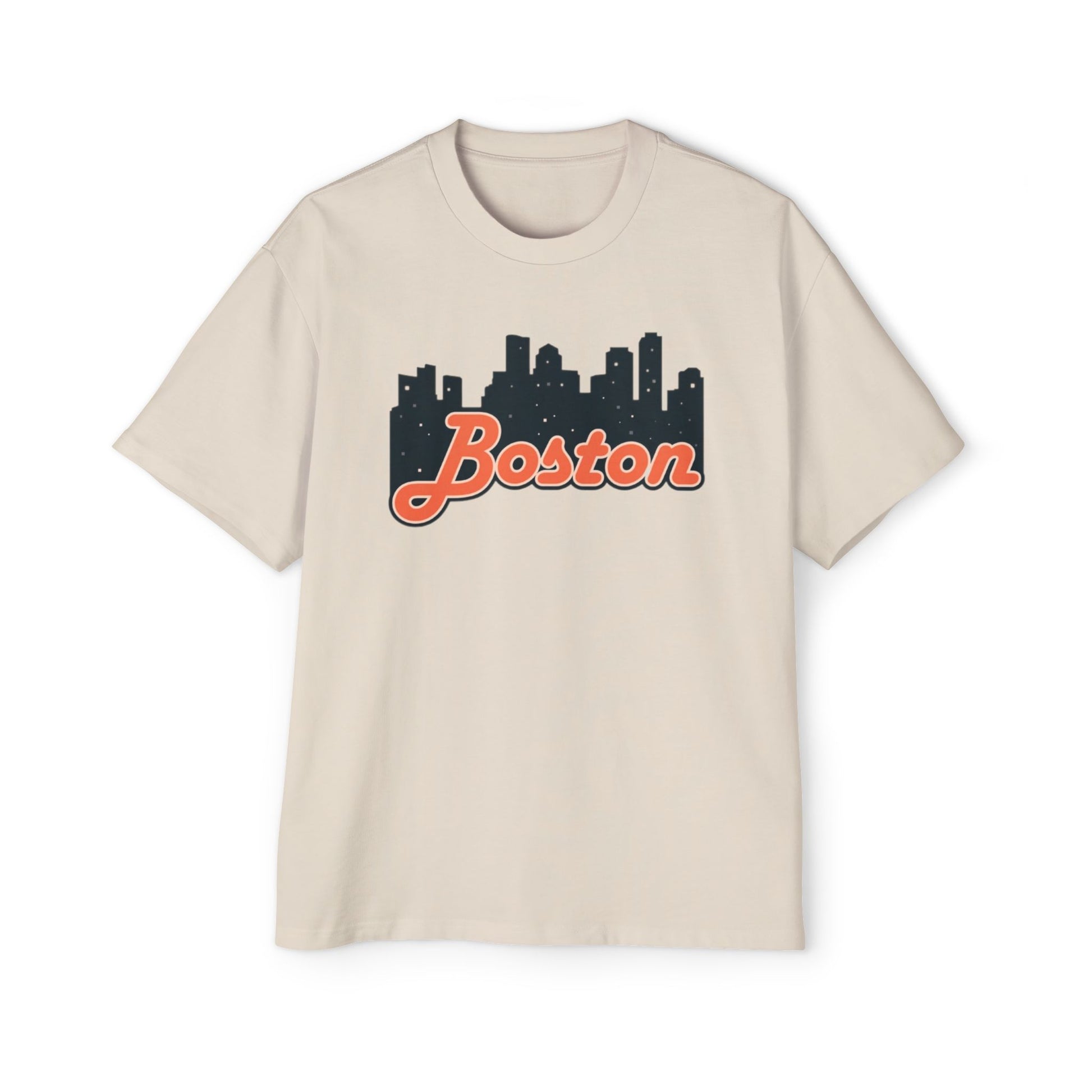 Boston Skyline Oversized Tee - Casual Streetwear for Men, Perfect Gift for Boston Lovers, Summer Style, Travel T-Shirt