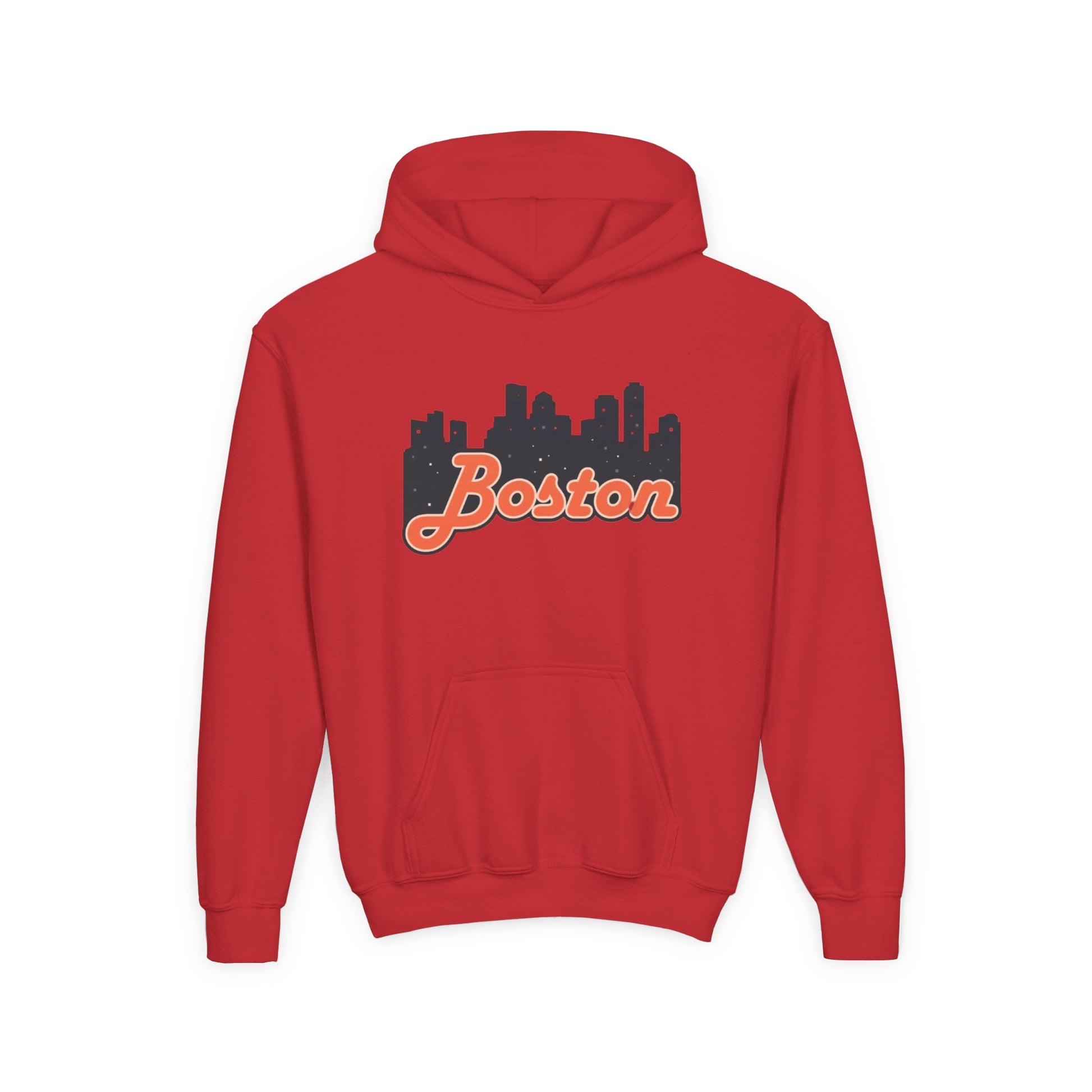 Boston Youth Hoodie - Heavy Blend Sweatshirt, Comfortable Kids Apparel, Urban Style, Perfect for Summer Trips, Boston Gifts