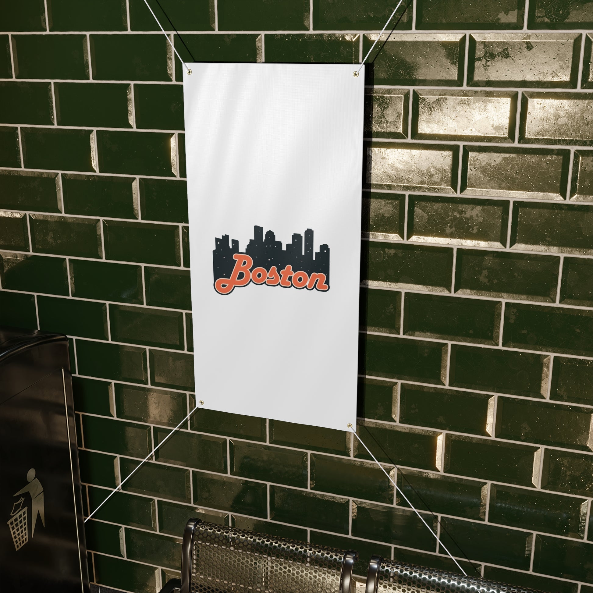 Boston City Skyline Matte Banner, Personalized Wall Decor, Outdoor Party Sign, Event Decoration, Sports Theme, Gift for Boston Fans