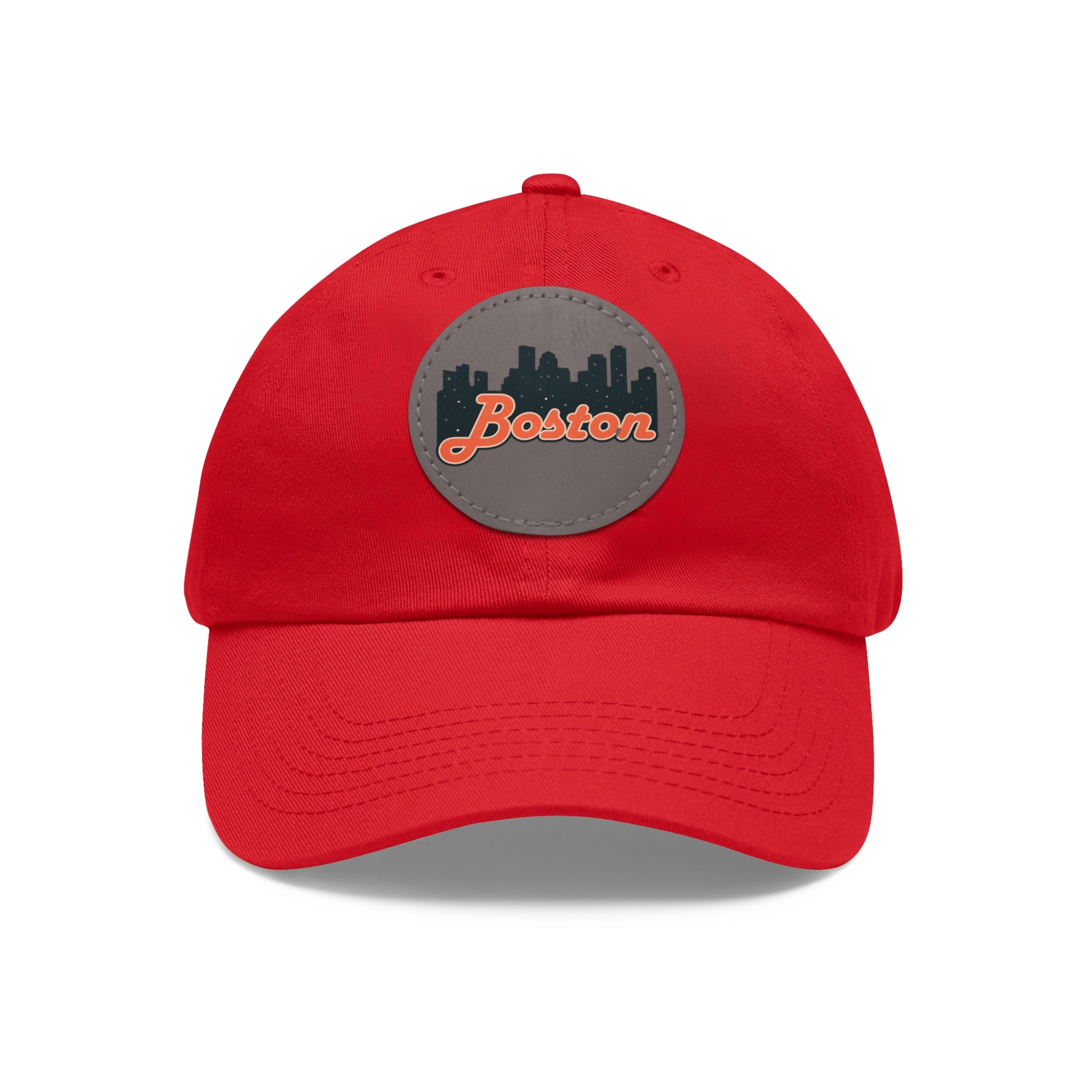 Boston Leather Patch Dad Hat, Casual Cap for Gifting, Outdoor Events, Father's Day Gift, Trendy Accessories for Men