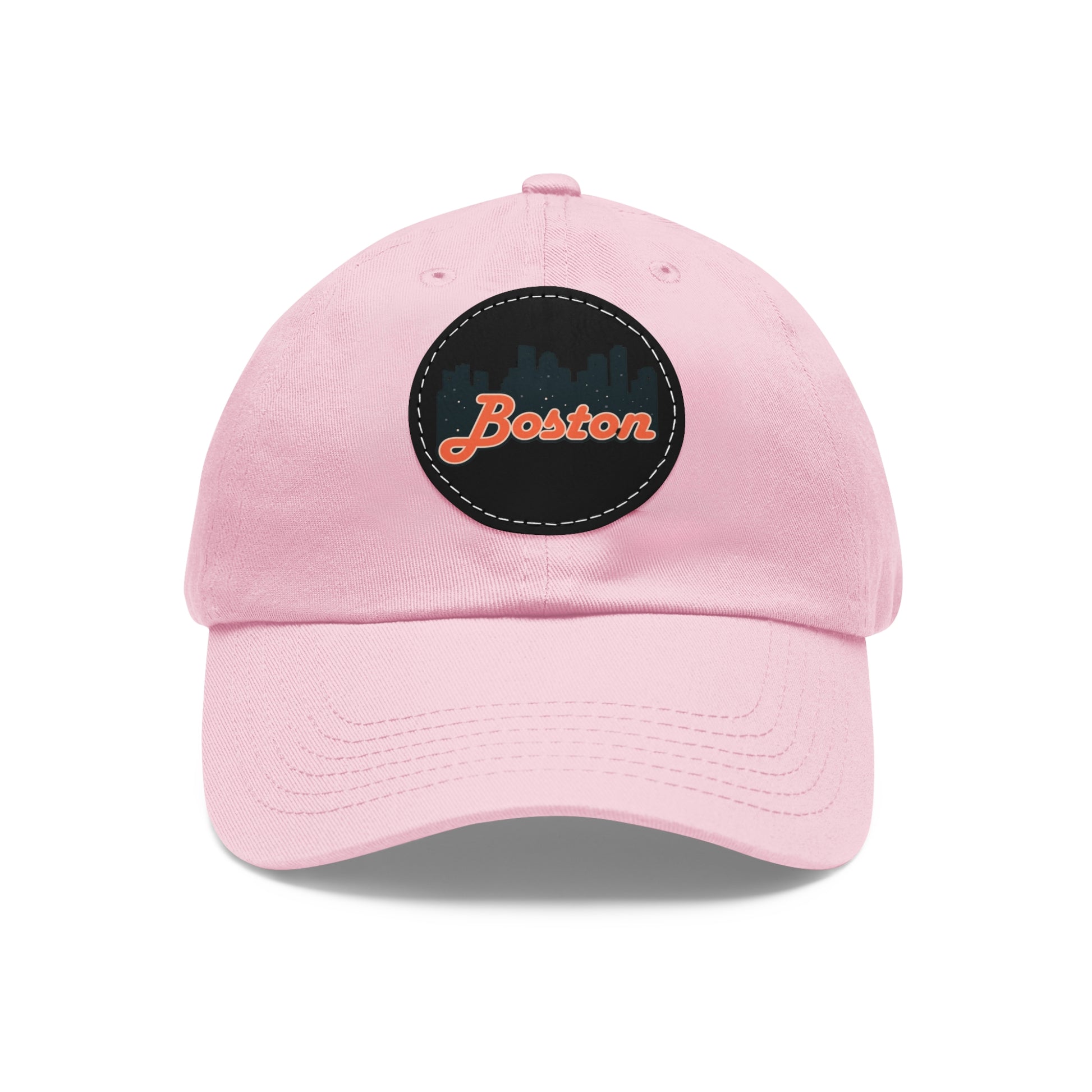 Boston Leather Patch Dad Hat, Casual Cap for Gifting, Outdoor Events, Father's Day Gift, Trendy Accessories for Men