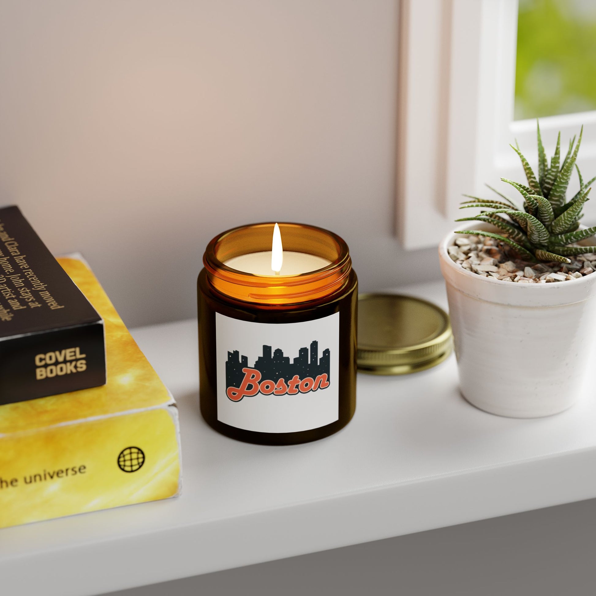 Boston Scented Candles - Coconut Apricot Wax | Home Decor, Relaxation, Gift for Her, Aromatherapy, Travel Essentials