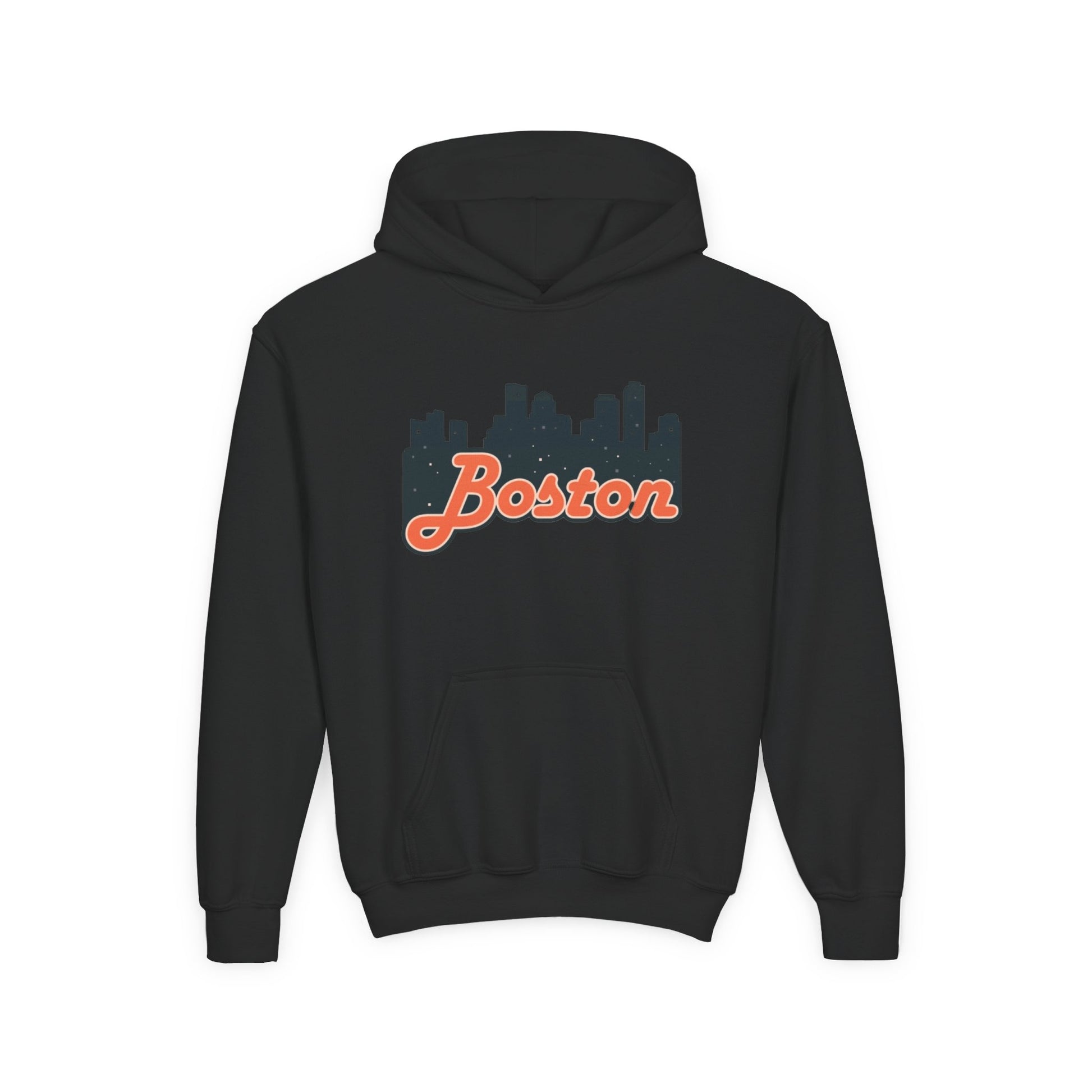 Boston Youth Hoodie - Heavy Blend Sweatshirt, Comfortable Kids Apparel, Urban Style, Perfect for Summer Trips, Boston Gifts