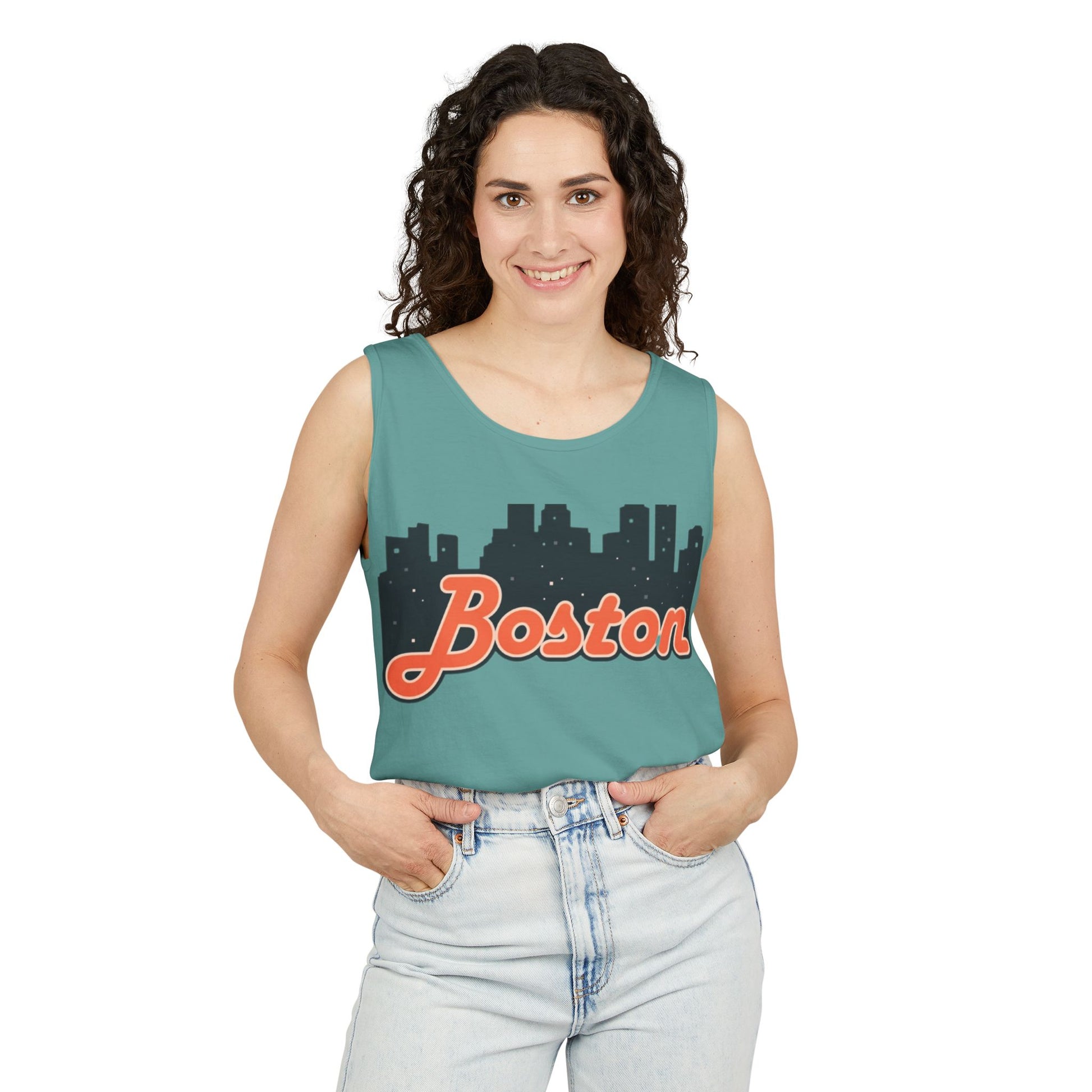 Boston Skyline Unisex Tank Top | Summer Vibes, Vacation Wear, Gift for City Lovers, Casual Style, Hipster Fashion