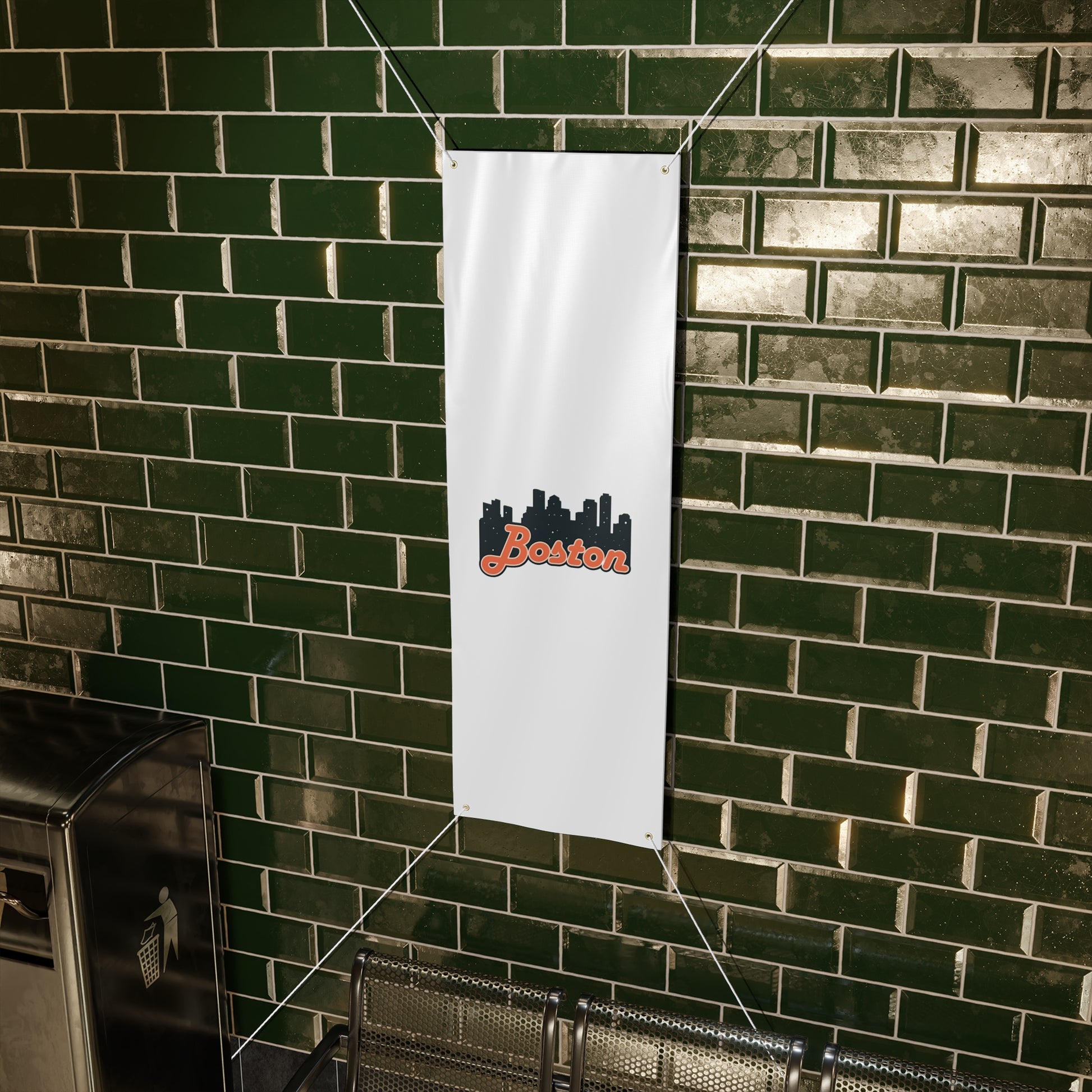 Boston City Skyline Matte Banner, Personalized Wall Decor, Outdoor Party Sign, Event Decoration, Sports Theme, Gift for Boston Fans