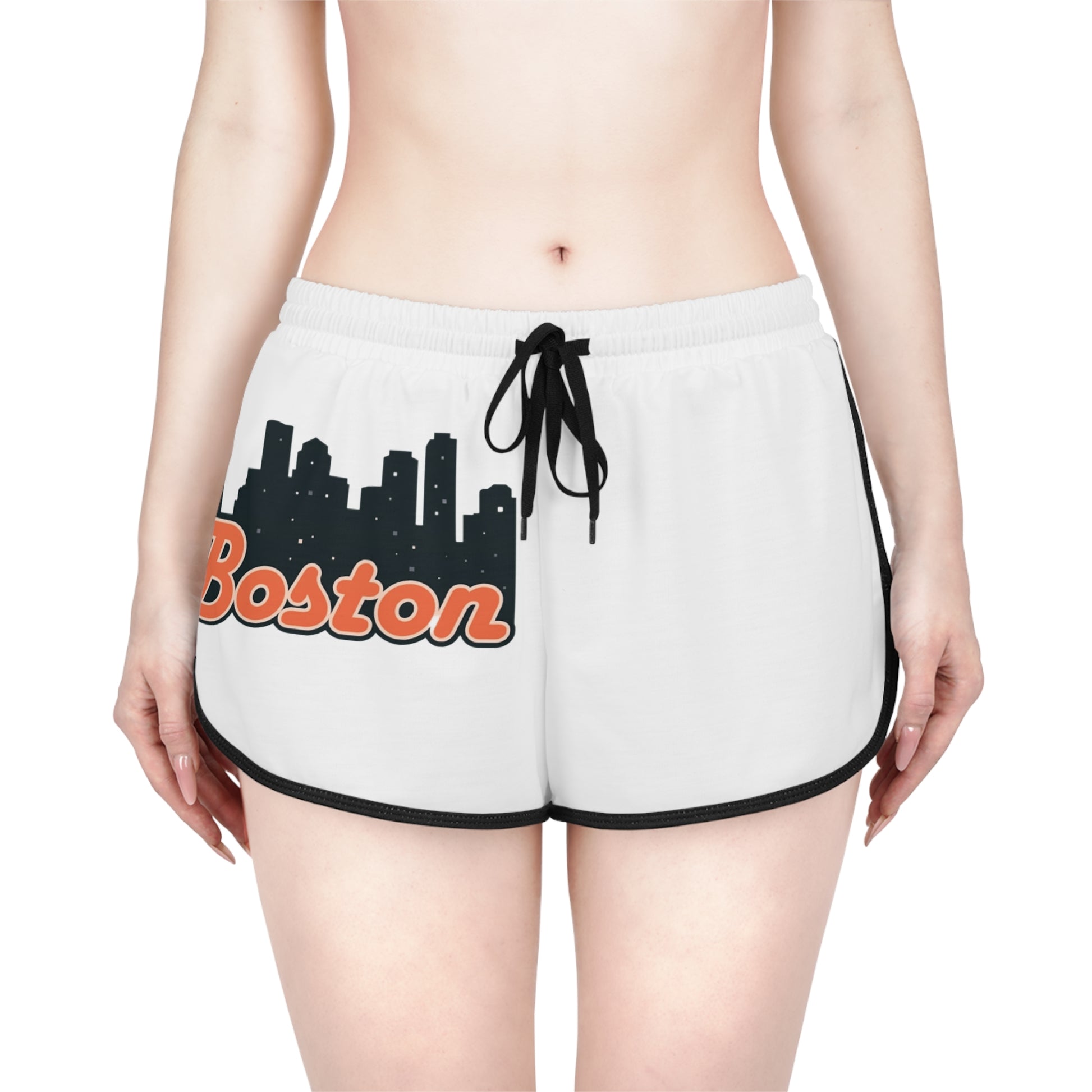 Boston Skyline Women's Relaxed Shorts, Summer Lounging, Travel Apparel, Casual Sportswear, Beach Day Essential