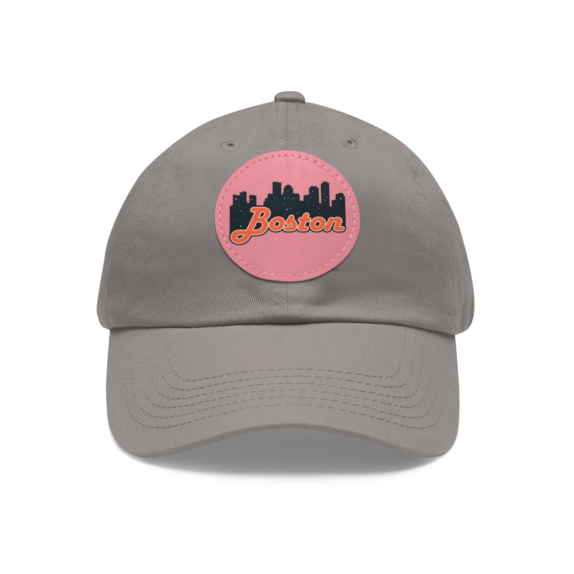 Boston Leather Patch Dad Hat, Casual Cap for Gifting, Outdoor Events, Father's Day Gift, Trendy Accessories for Men