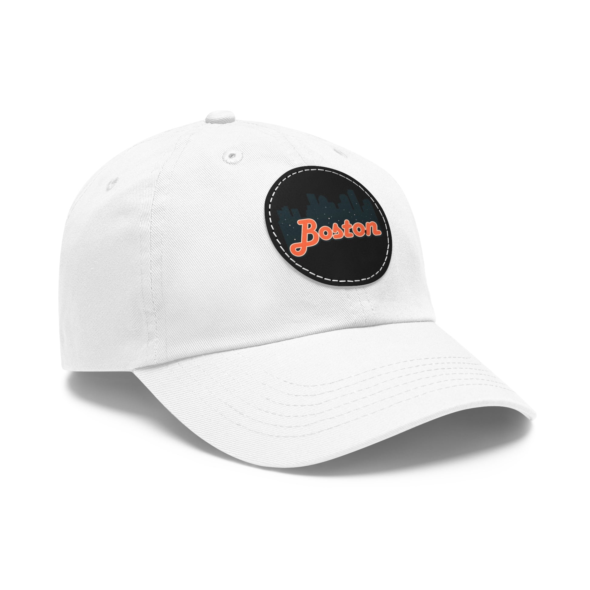 Boston Leather Patch Dad Hat, Casual Cap for Gifting, Outdoor Events, Father's Day Gift, Trendy Accessories for Men