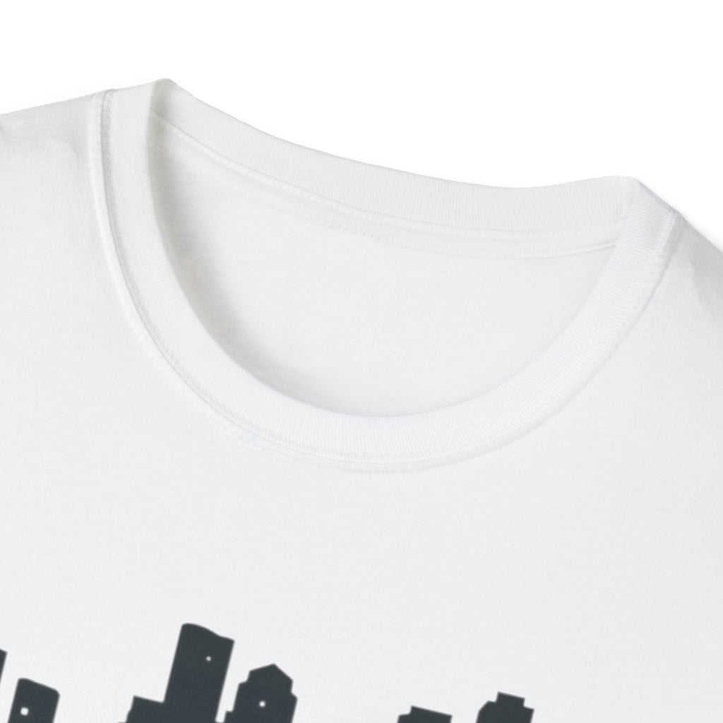 Boston Skyline Unisex Softstyle T-Shirt, City Tee, Gift for Travelers, Summer Casual Wear, Urban Style Shirt, Boston Pride