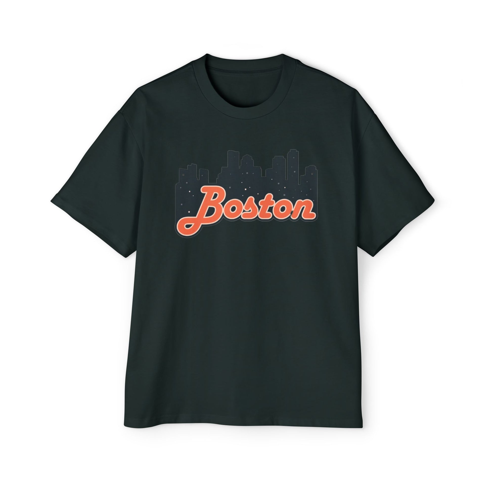 Boston Skyline Oversized Tee - Casual Streetwear for Men, Perfect Gift for Boston Lovers, Summer Style, Travel T-Shirt