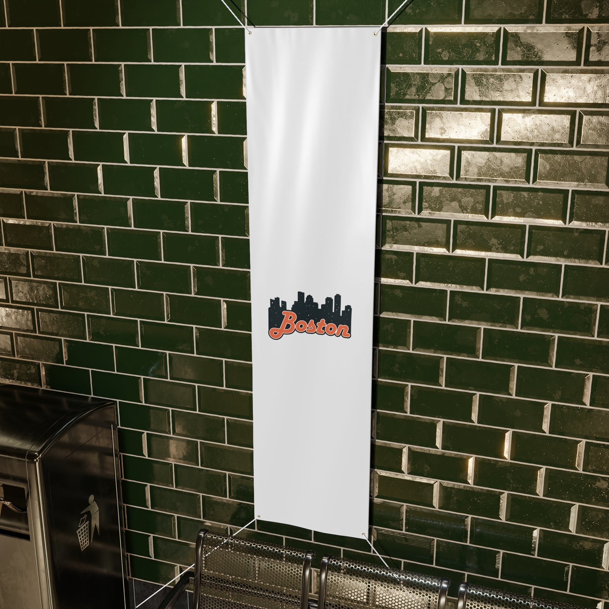 Boston City Skyline Matte Banner, Personalized Wall Decor, Outdoor Party Sign, Event Decoration, Sports Theme, Gift for Boston Fans