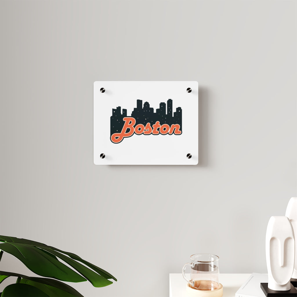 Boston Acrylic Wall Art Panel, Modern Home Decor, City Skyline Wall Art, Urban Wall Decor, Unique Gift Idea, Boston Souvenir