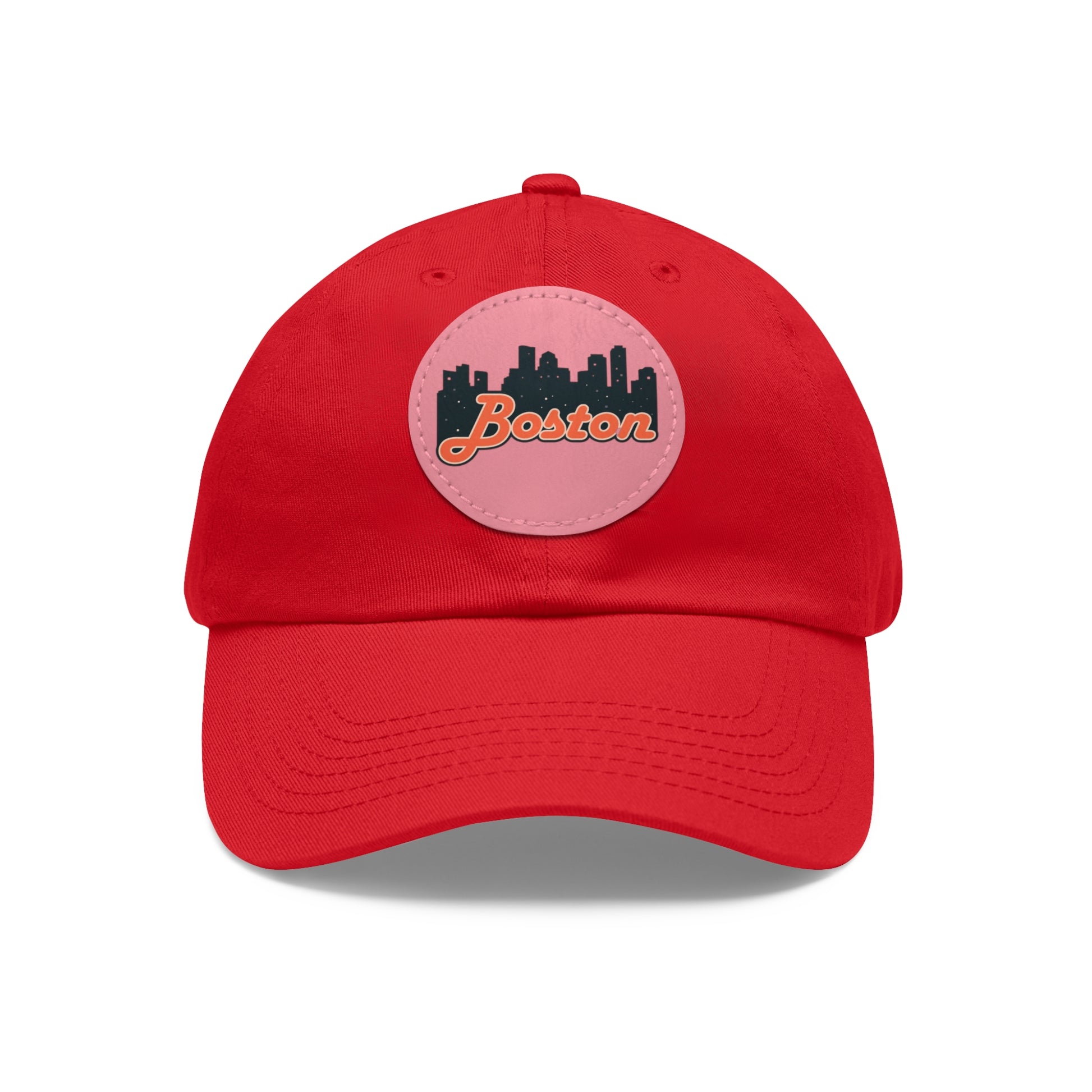 Boston Leather Patch Dad Hat, Casual Cap for Gifting, Outdoor Events, Father's Day Gift, Trendy Accessories for Men