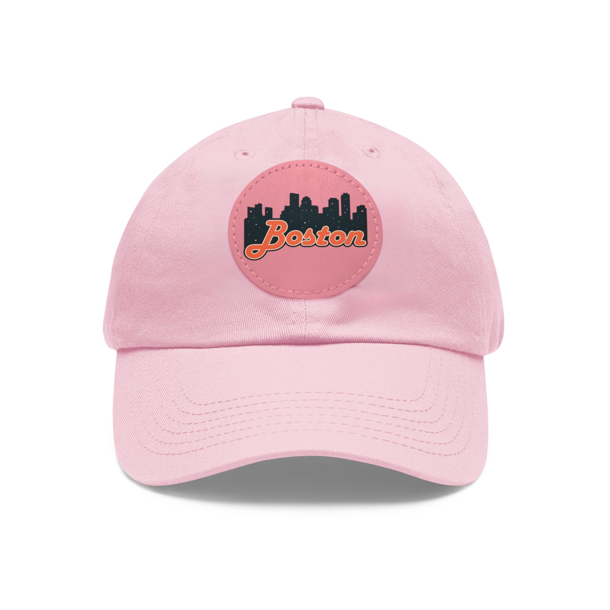 Boston Leather Patch Dad Hat, Casual Cap for Gifting, Outdoor Events, Father's Day Gift, Trendy Accessories for Men