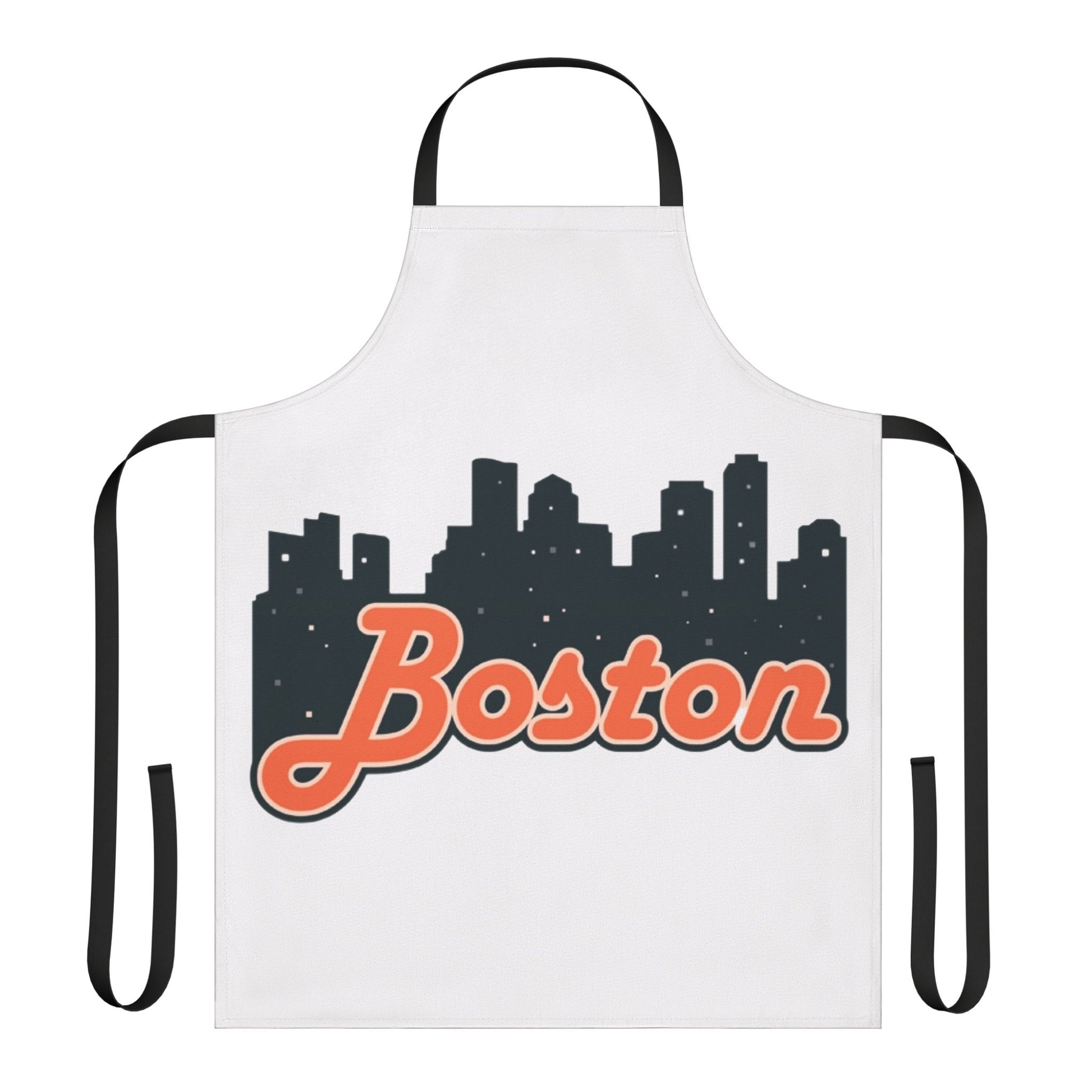 Boston Skyline Apron with Colorful Straps | Perfect Gift for Chefs, Cooking Enthusiasts, Food Lovers, Housewarming, Birthdays