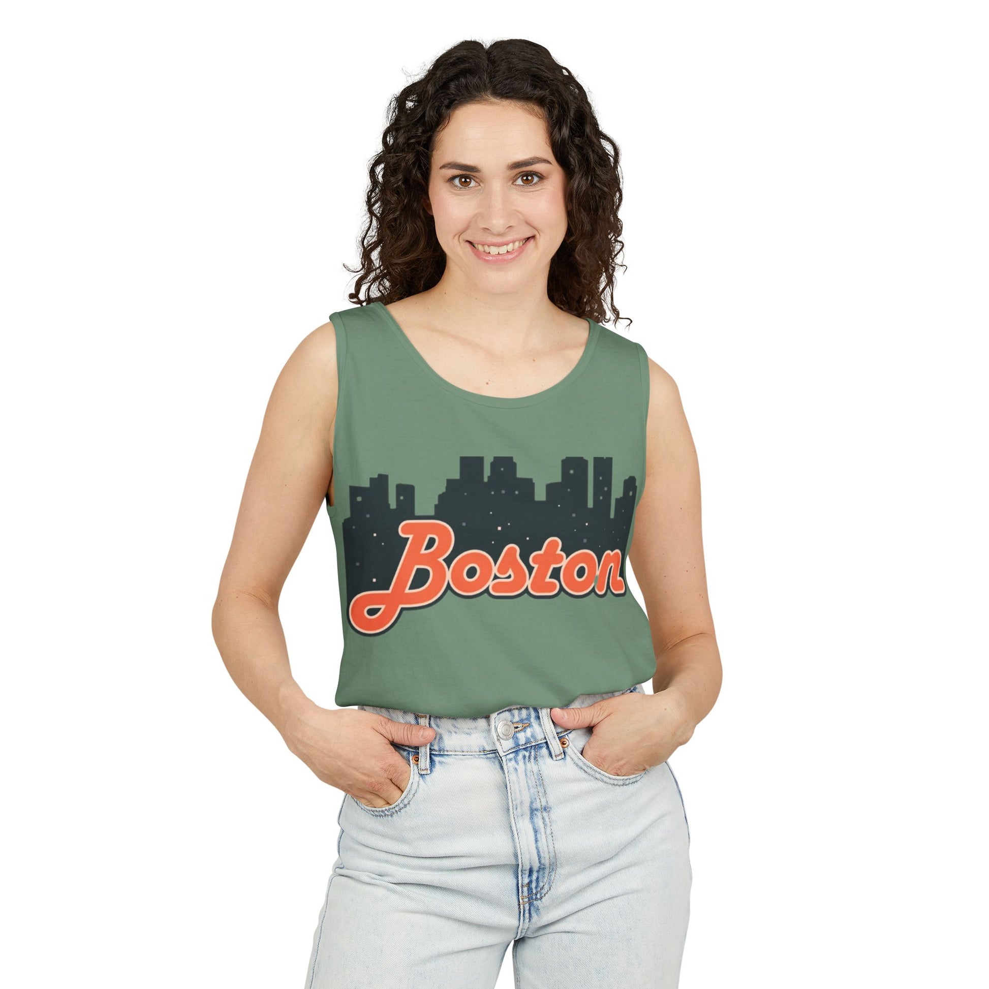 Boston Skyline Unisex Tank Top | Summer Vibes, Vacation Wear, Gift for City Lovers, Casual Style, Hipster Fashion