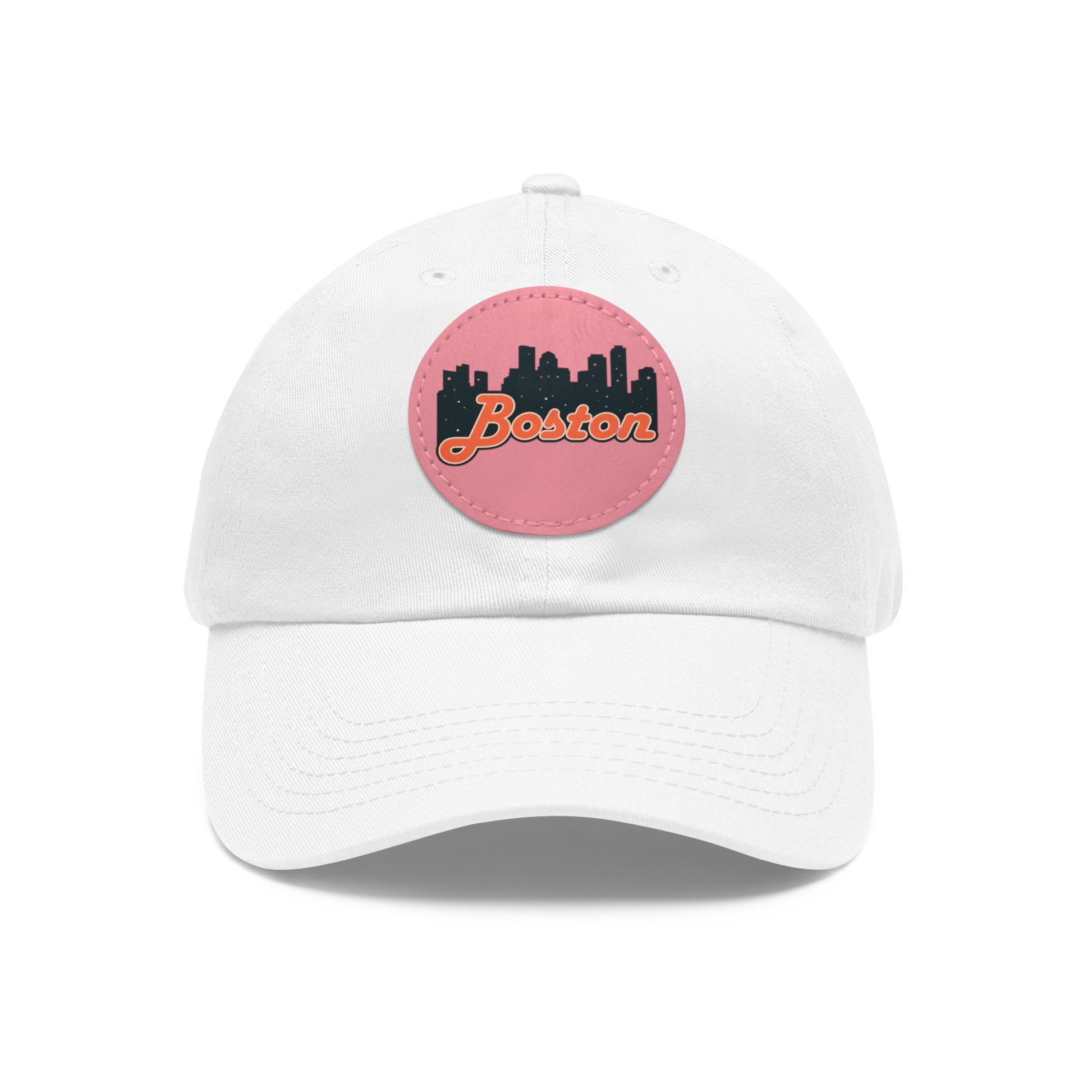 Boston Leather Patch Dad Hat, Casual Cap for Gifting, Outdoor Events, Father's Day Gift, Trendy Accessories for Men