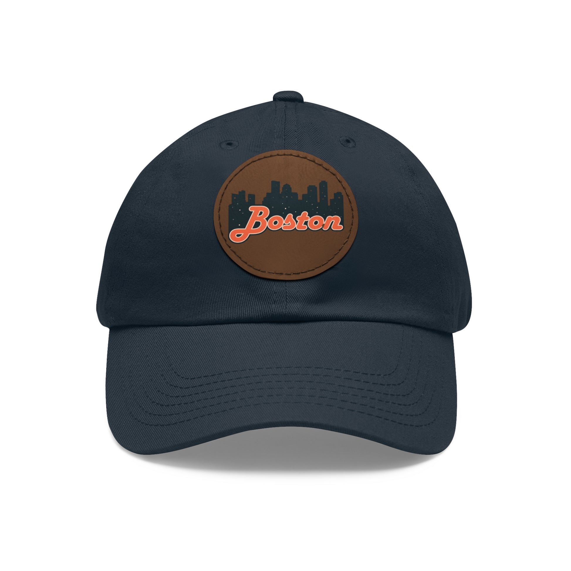 Boston Leather Patch Dad Hat, Casual Cap for Gifting, Outdoor Events, Father's Day Gift, Trendy Accessories for Men