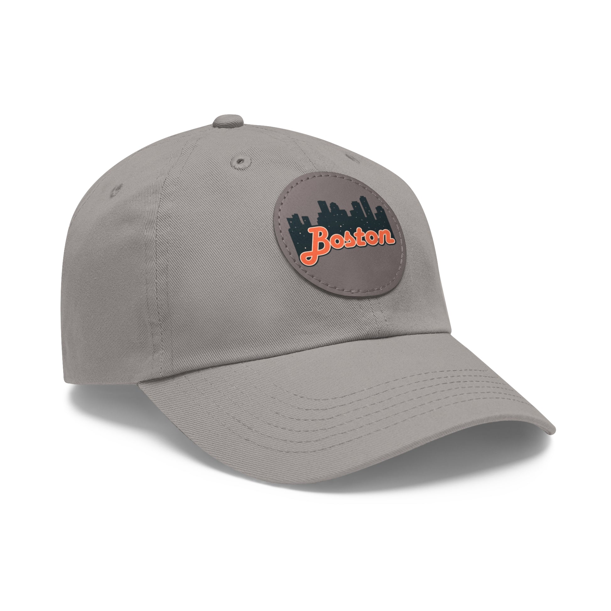 Boston Leather Patch Dad Hat, Casual Cap for Gifting, Outdoor Events, Father's Day Gift, Trendy Accessories for Men