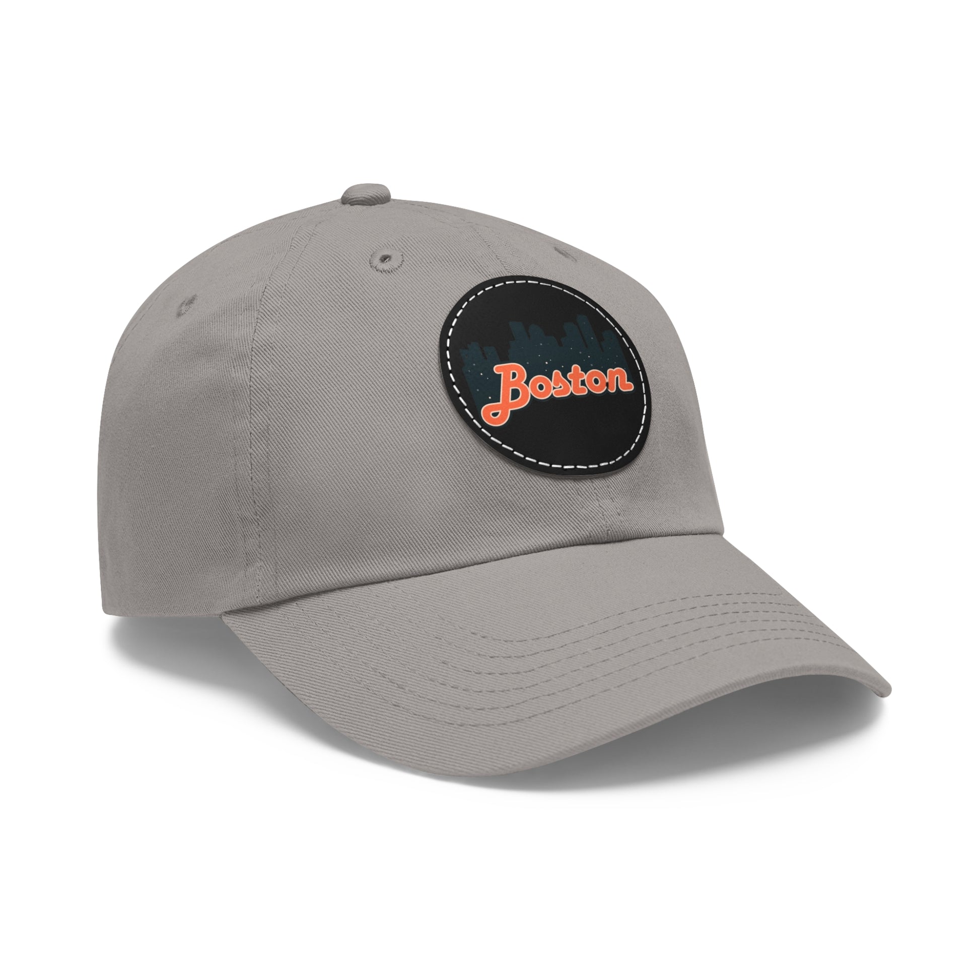 Boston Leather Patch Dad Hat, Casual Cap for Gifting, Outdoor Events, Father's Day Gift, Trendy Accessories for Men