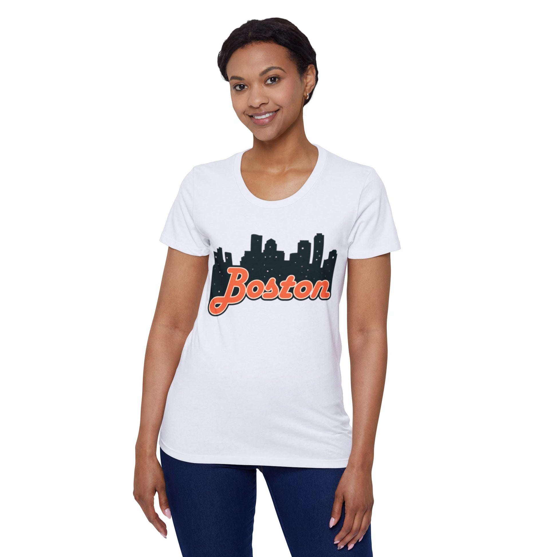 Boston Skyline Women's Organic Tee, Boston T-Shirt, City Pride Shirt, Eco-Friendly Fashion, Casual Summer Top
