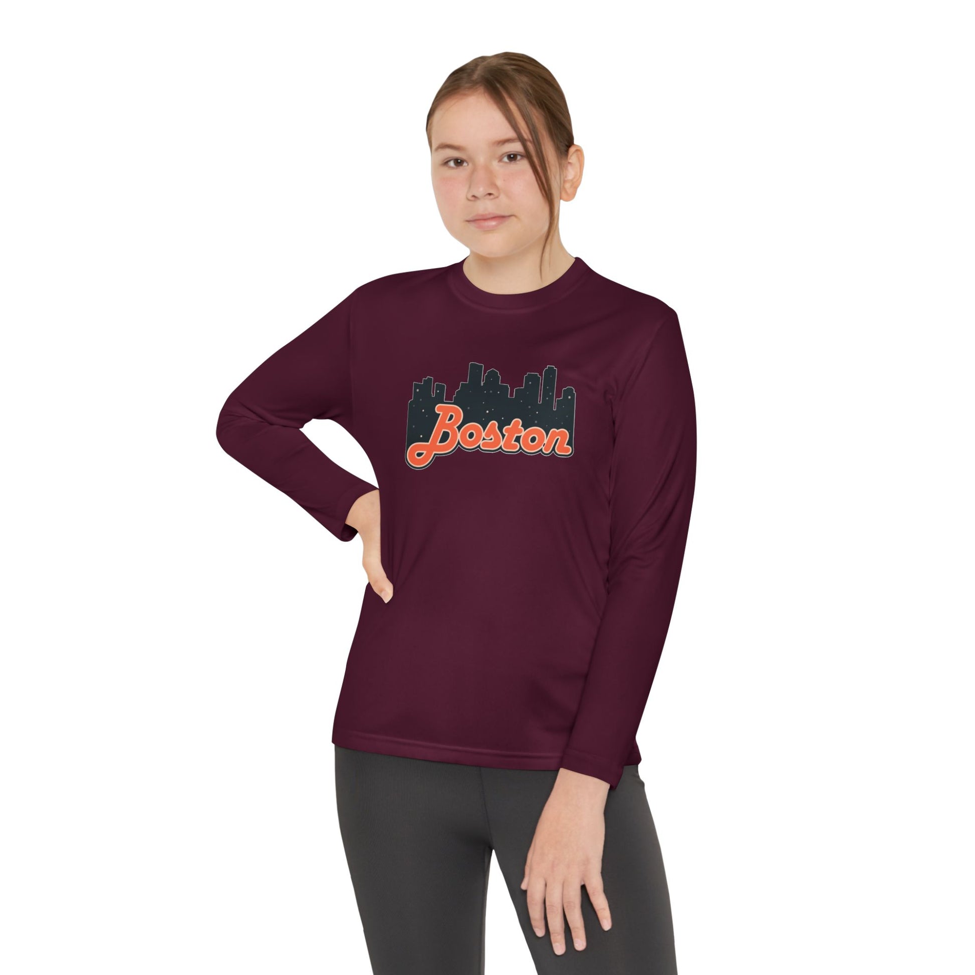 Boston Youth Long Sleeve Tee - Perfect for Sports, Casual Wear, Gift for Kids, Boston City Lovers, Birthday Gift