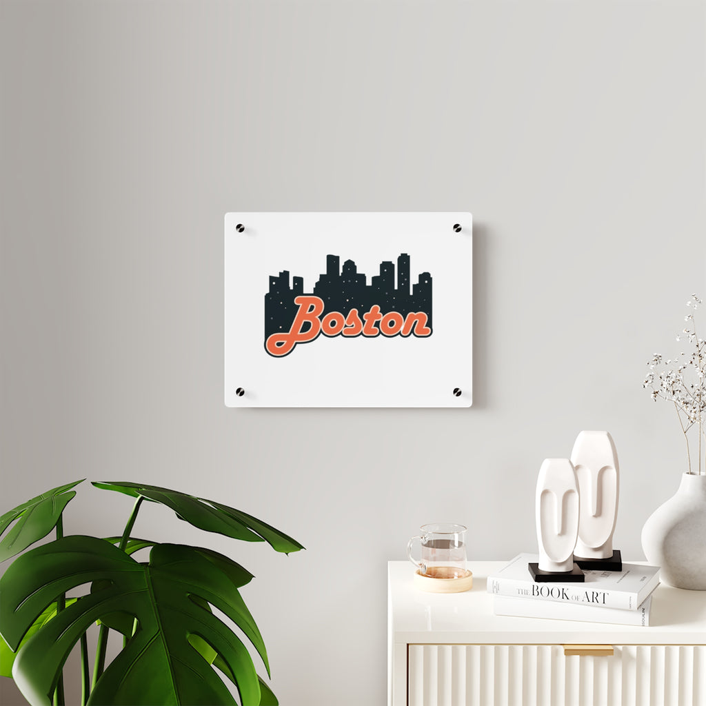 Boston Acrylic Wall Art Panel, Modern Home Decor, City Skyline Wall Art, Urban Wall Decor, Unique Gift Idea, Boston Souvenir