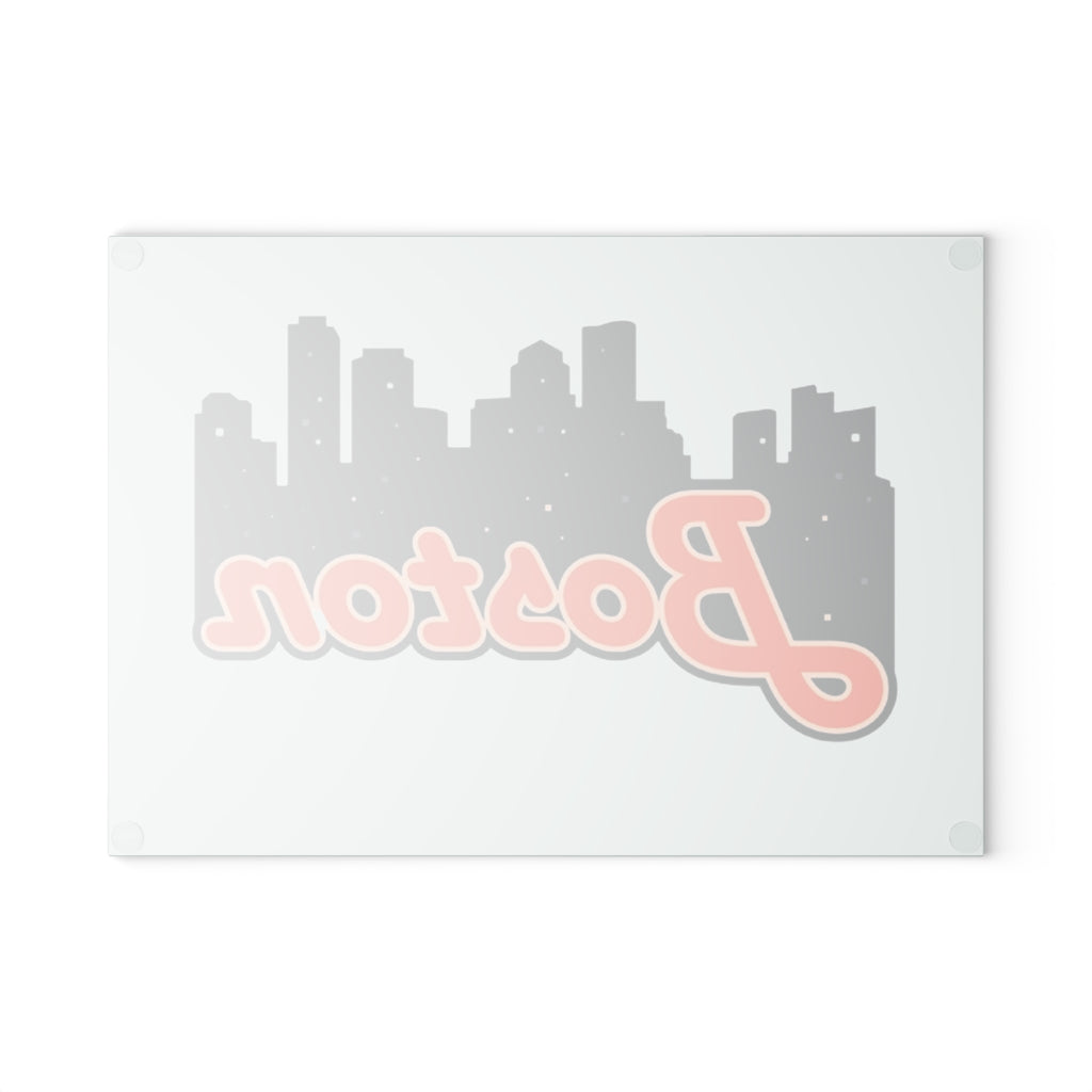 Boston Skyline Glass Cutting Board, Kitchen Decor, Gourmet Gift, Home Gift, Housewarming Present, Cooking Enthusiasts