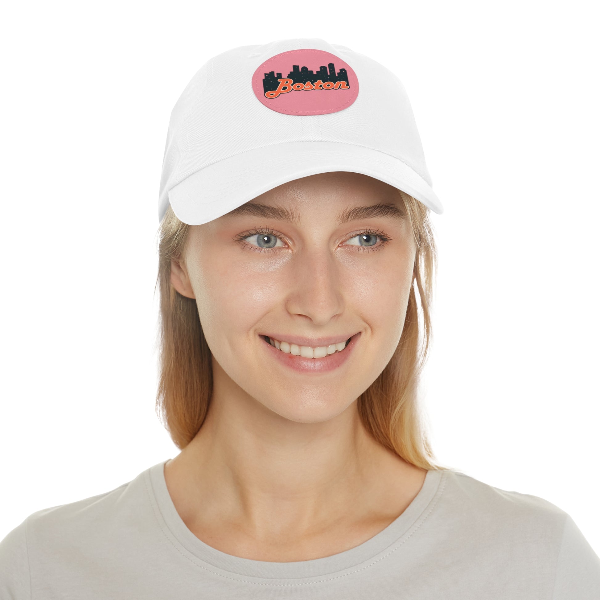 Boston Leather Patch Dad Hat, Casual Cap for Gifting, Outdoor Events, Father's Day Gift, Trendy Accessories for Men