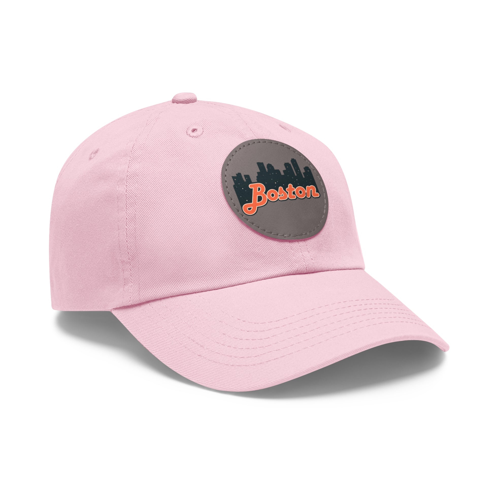 Boston Leather Patch Dad Hat, Casual Cap for Gifting, Outdoor Events, Father's Day Gift, Trendy Accessories for Men