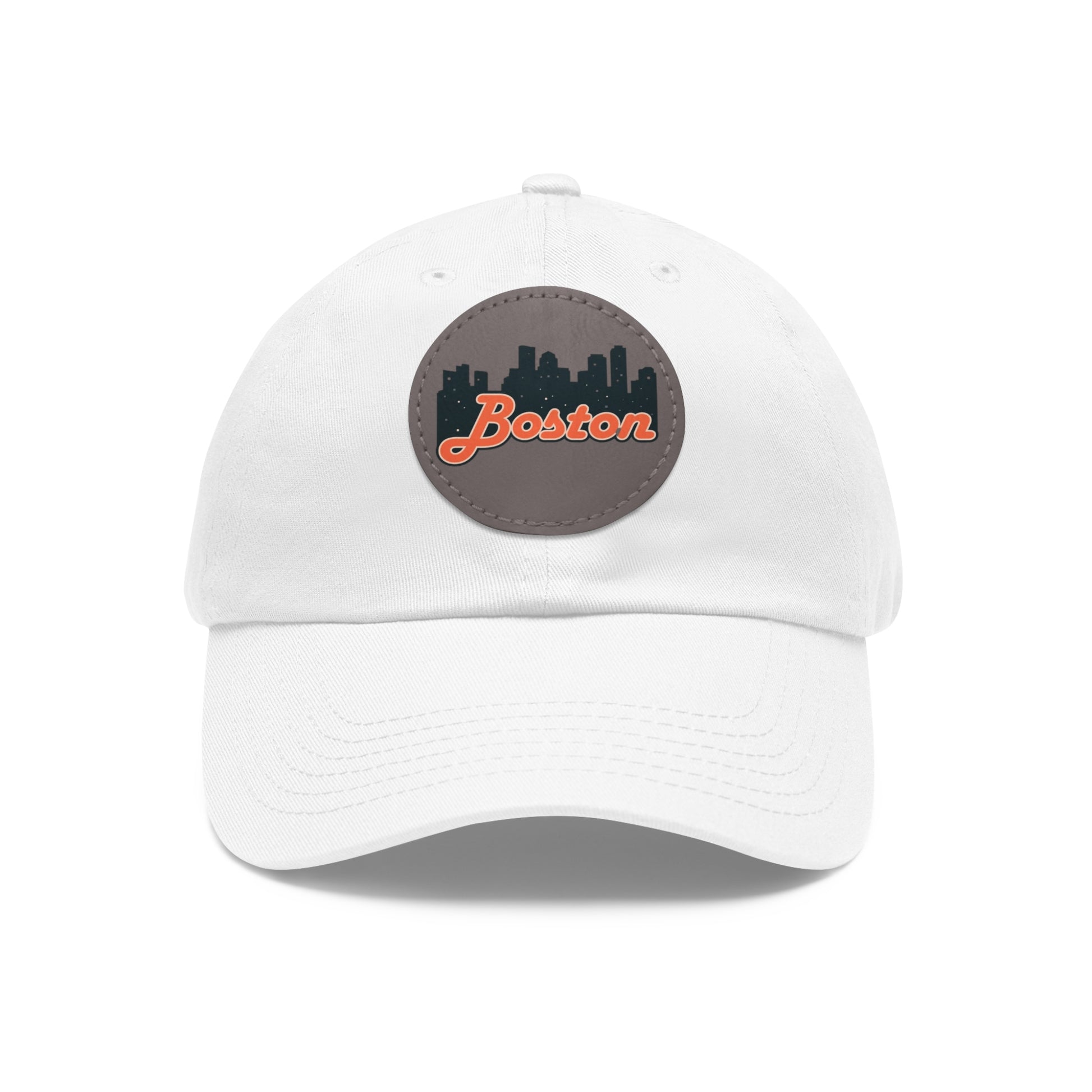 Boston Leather Patch Dad Hat, Casual Cap for Gifting, Outdoor Events, Father's Day Gift, Trendy Accessories for Men