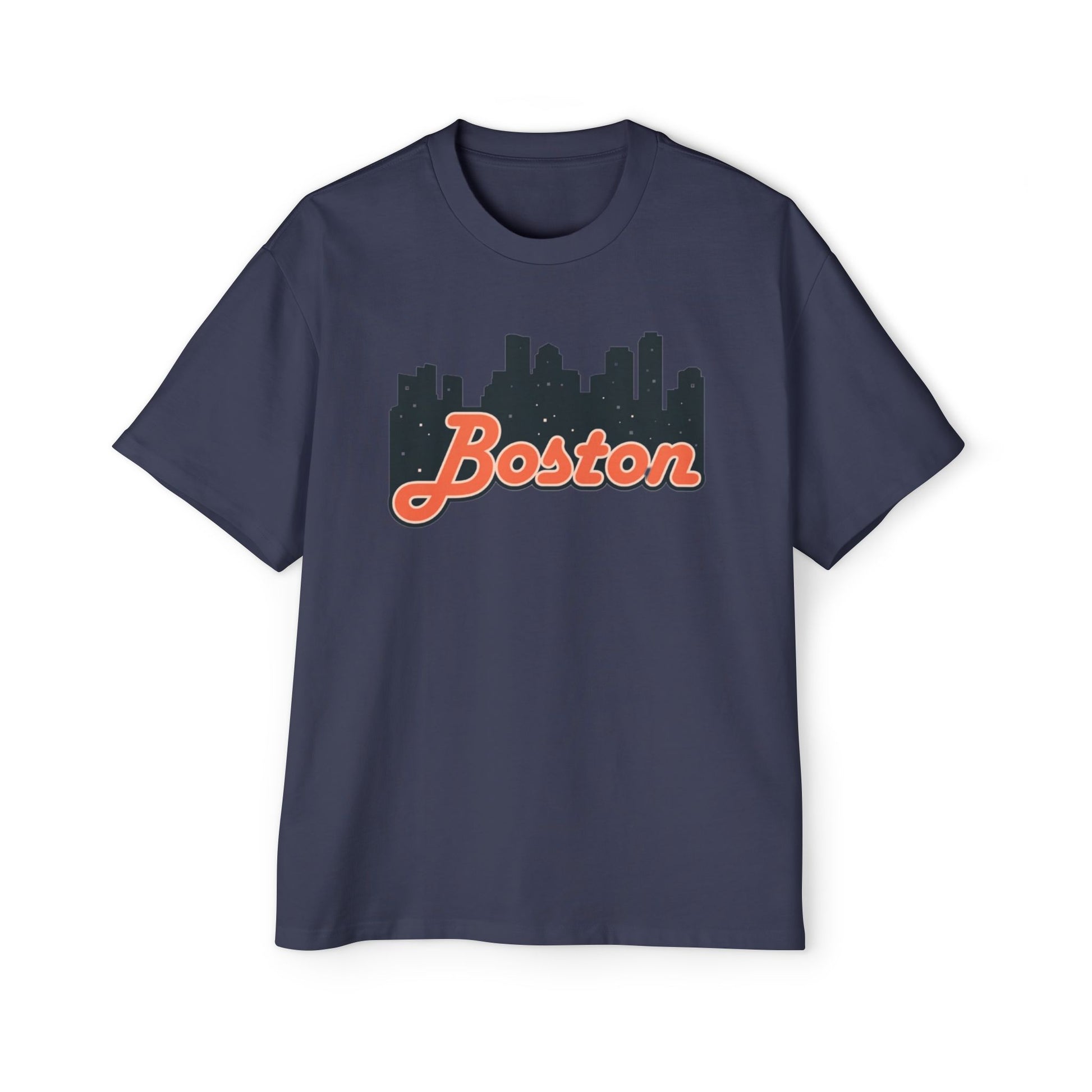 Boston Skyline Oversized Tee - Casual Streetwear for Men, Perfect Gift for Boston Lovers, Summer Style, Travel T-Shirt