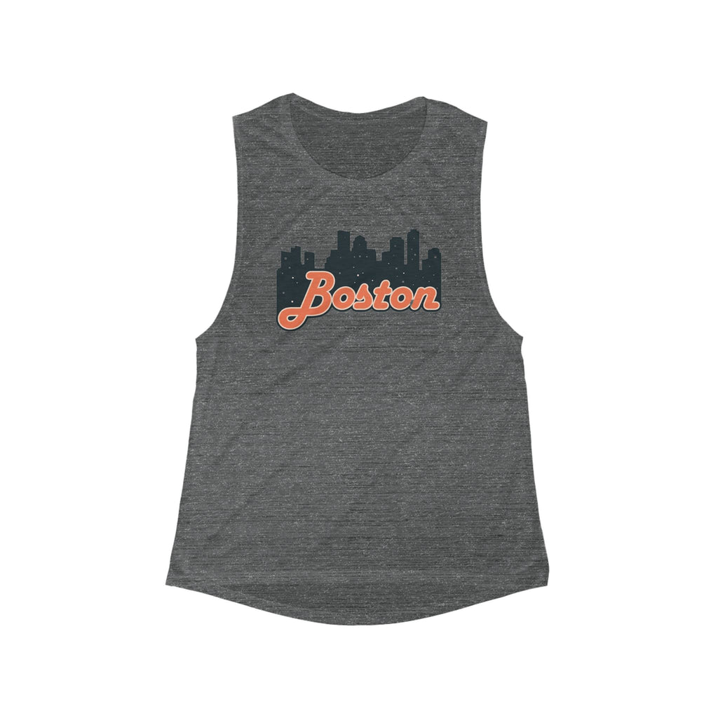 Boston Skyline Women's Flowy Tank, Summer Tee, Beachwear, Workout Top, Gift for Her, City Pride Apparel
