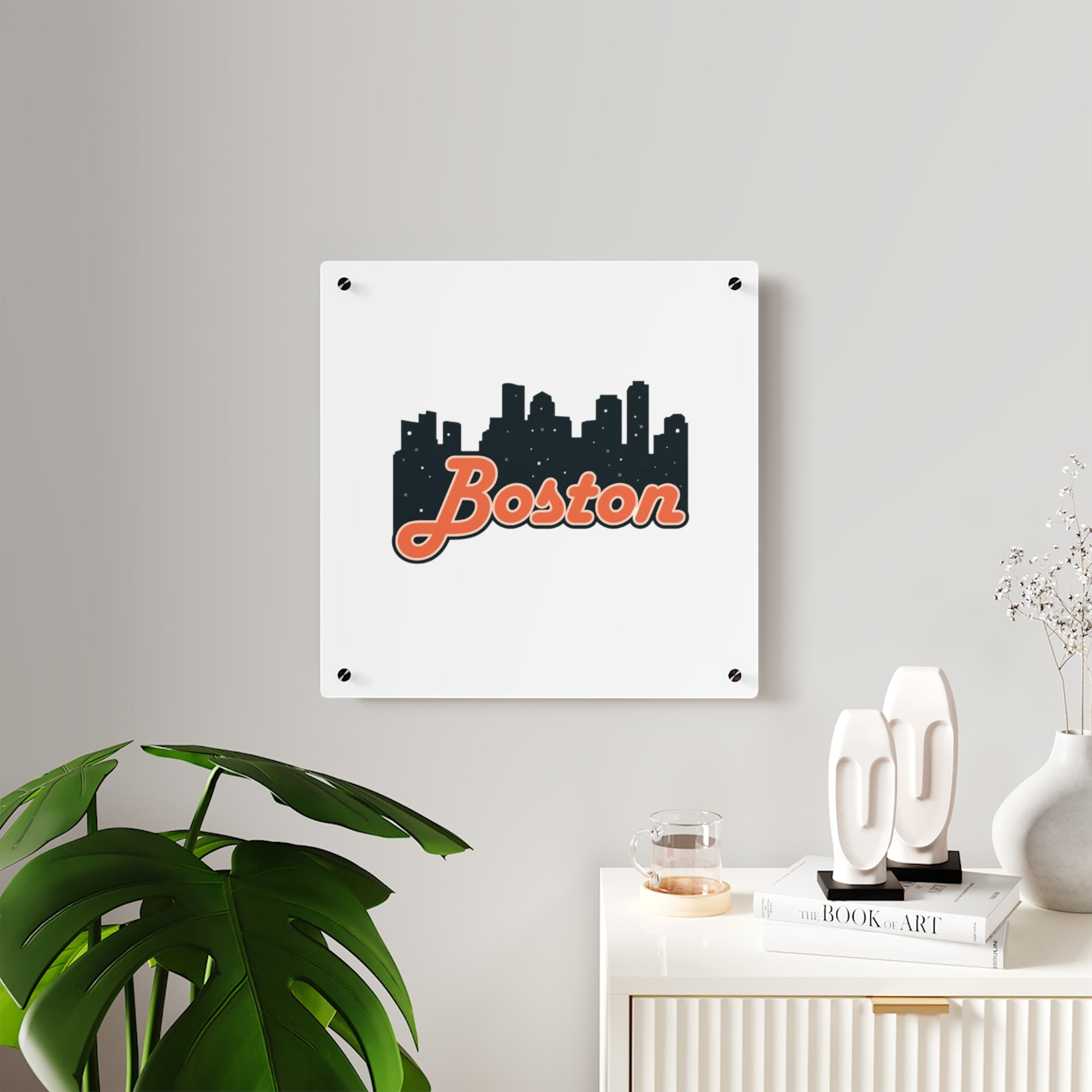 Boston Acrylic Wall Art Panel, Modern Home Decor, City Skyline Wall Art, Urban Wall Decor, Unique Gift Idea, Boston Souvenir